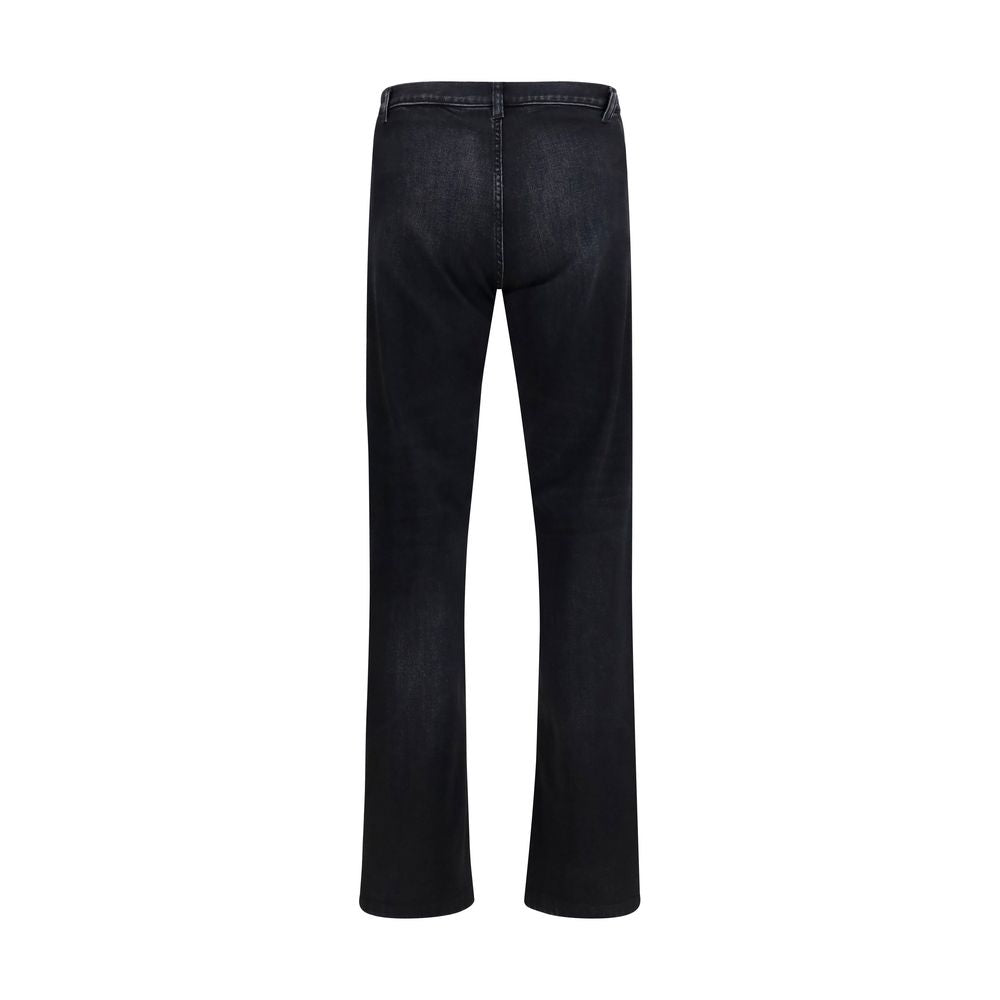 Black Cotton Flared Jeans