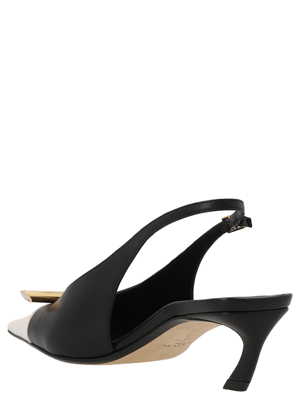 Bicolor Goatskin Mid Heel Pumps