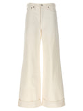 White Cotton High-Waisted Jean