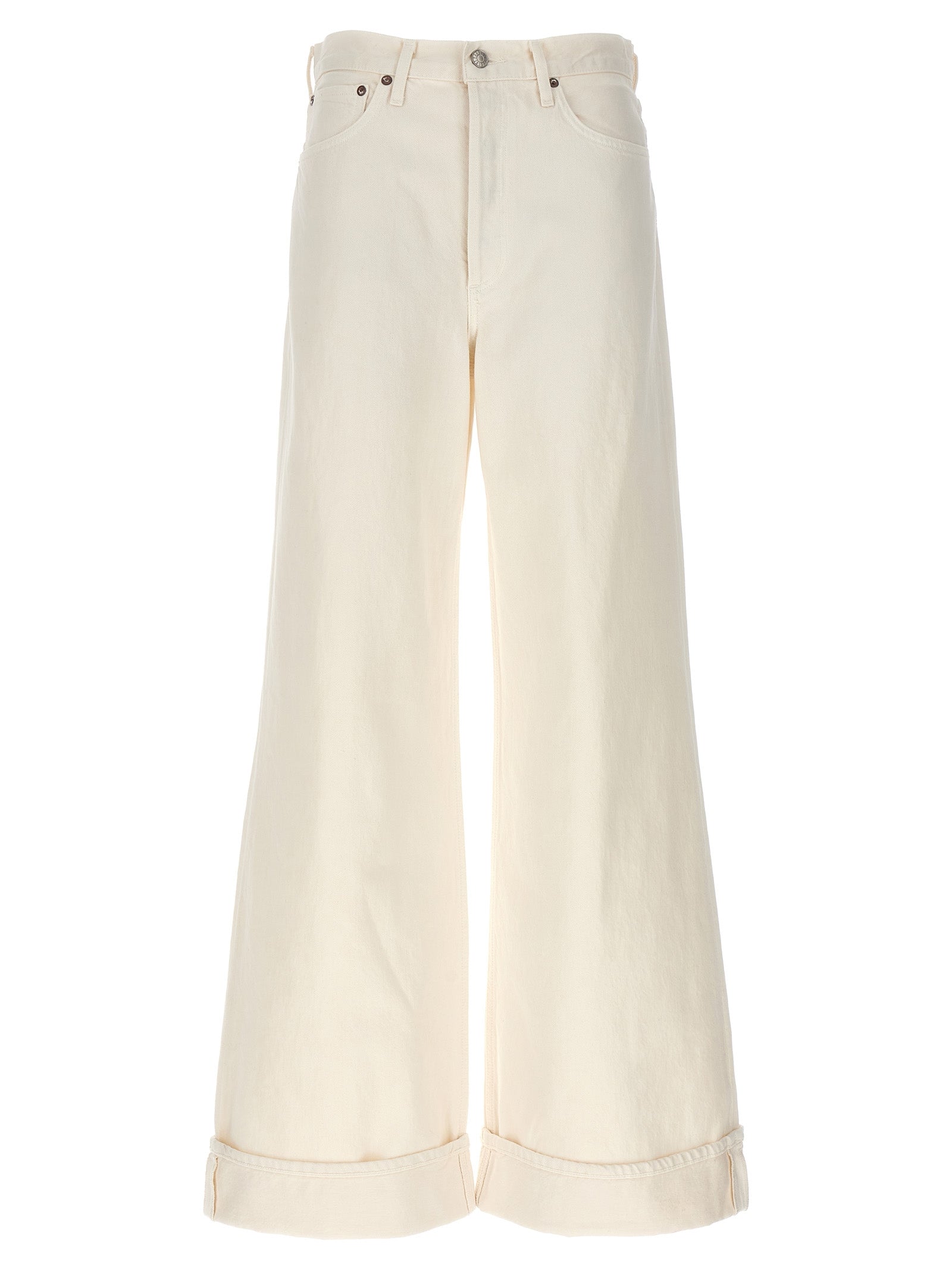White Cotton High-Waisted Jean