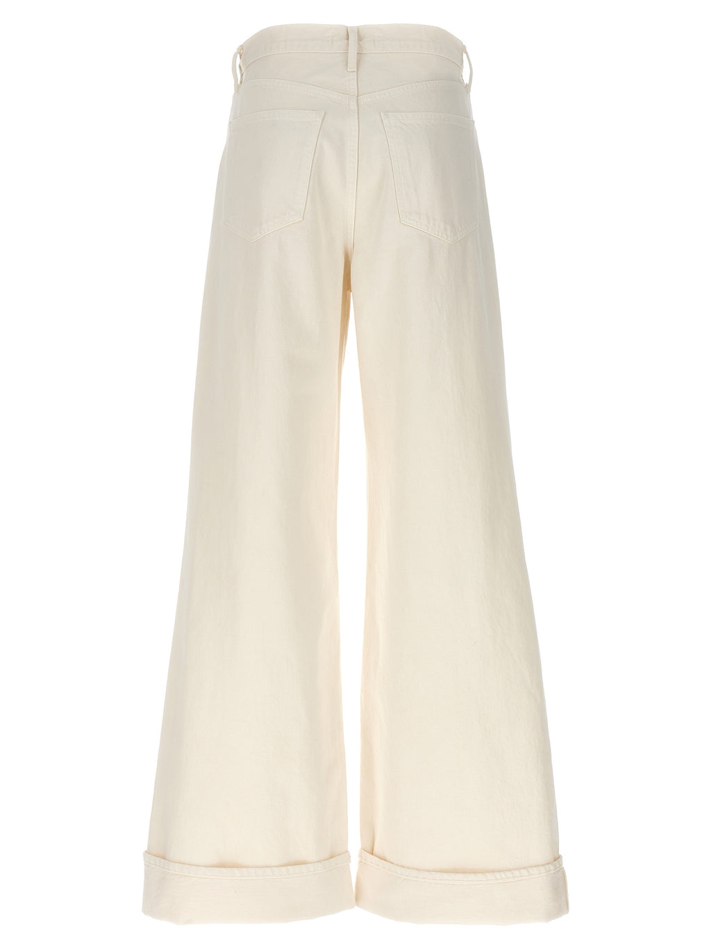 White Cotton High-Waisted Jean