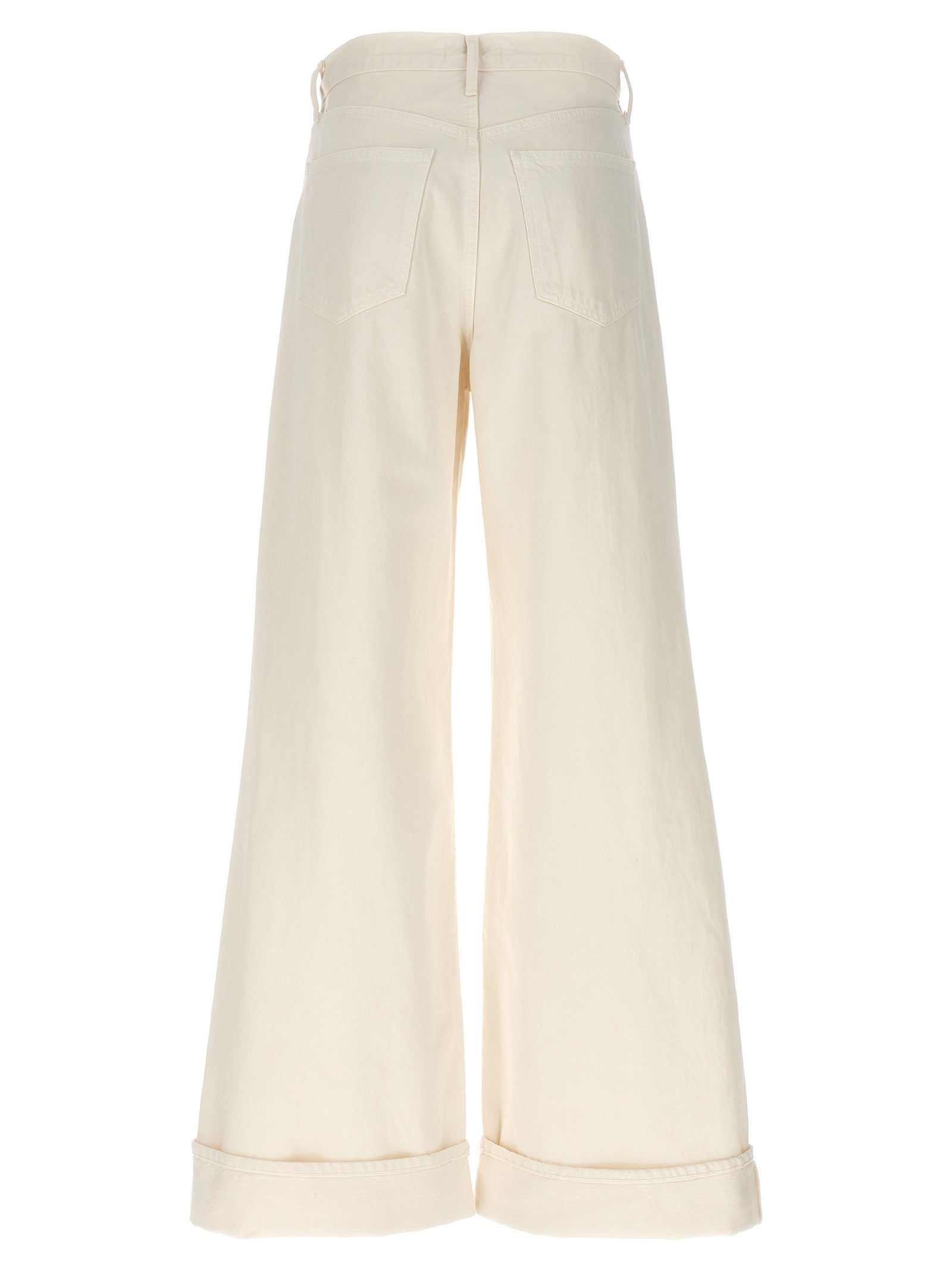 White Cotton High-Waisted Jean