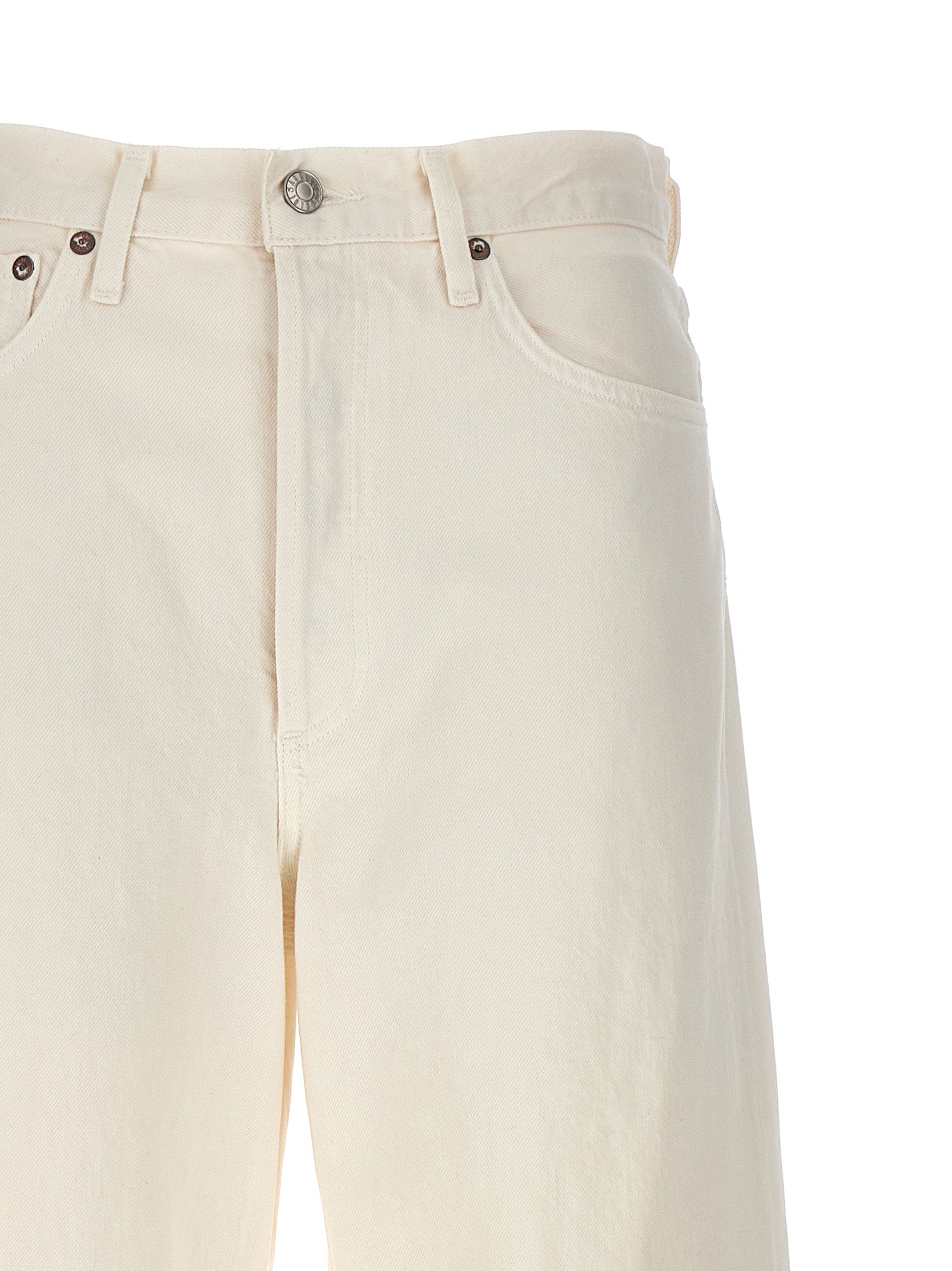 White Cotton High-Waisted Jean