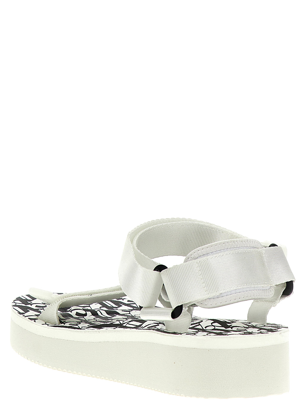 Bicolor Polyester Flat Sandals