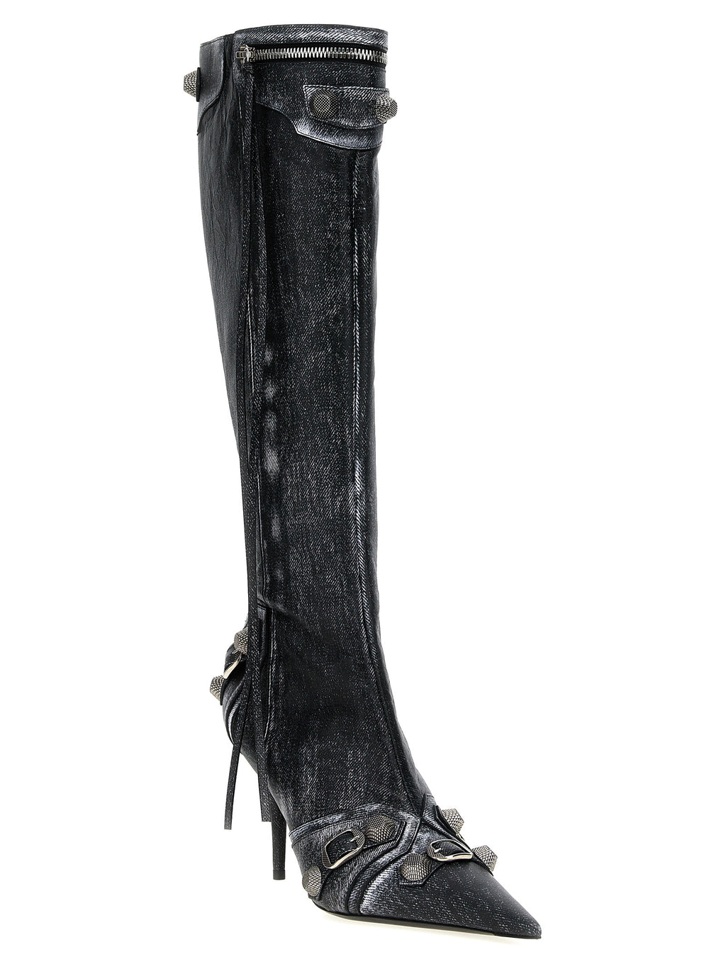 Black Lamb Leather Over The Knee