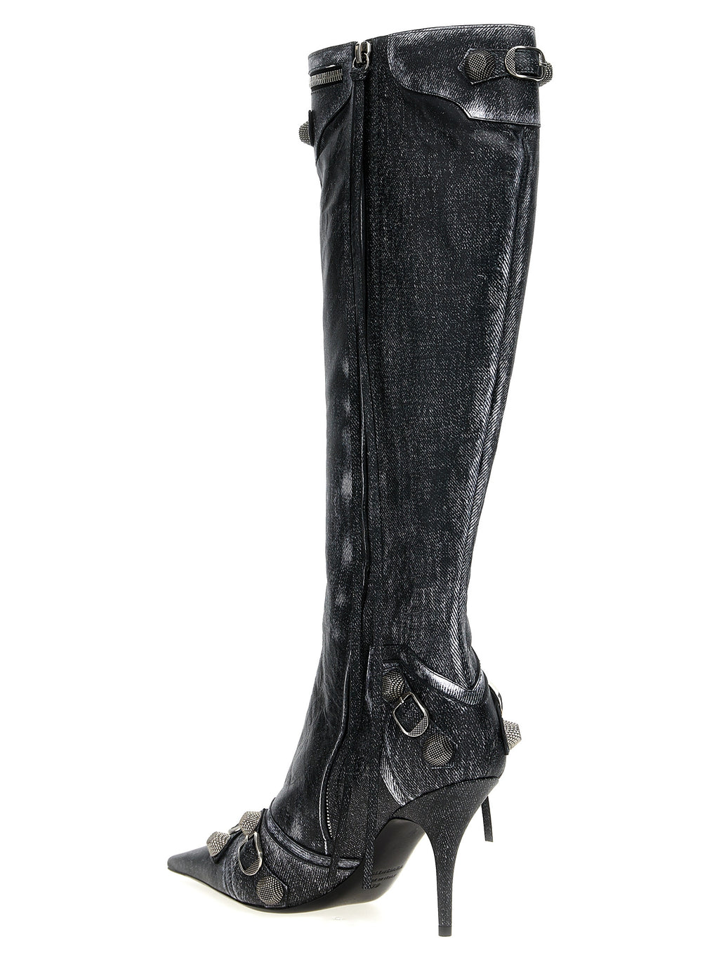 Black Lamb Leather Over The Knee