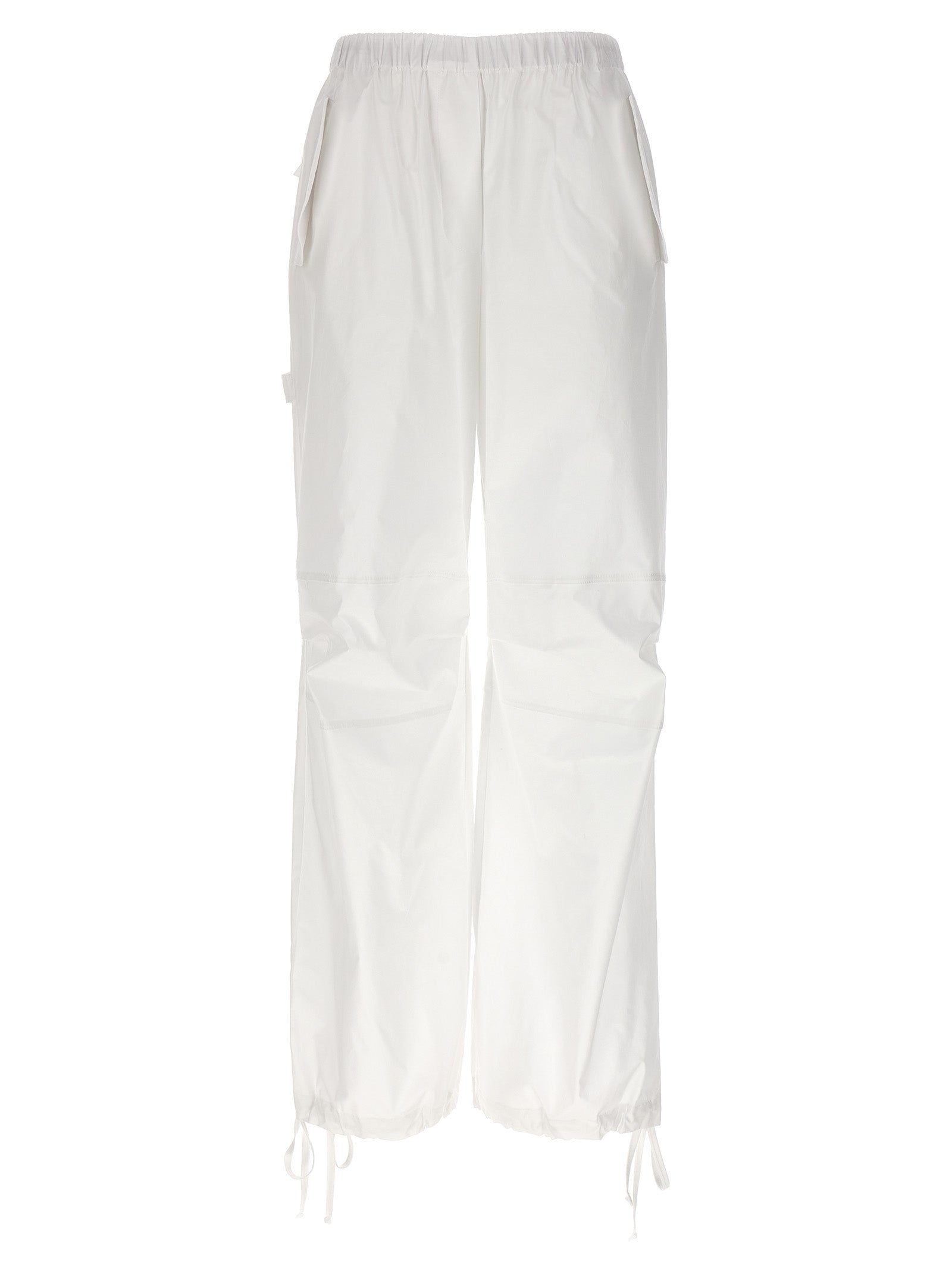 White Cotton Cargo Pants