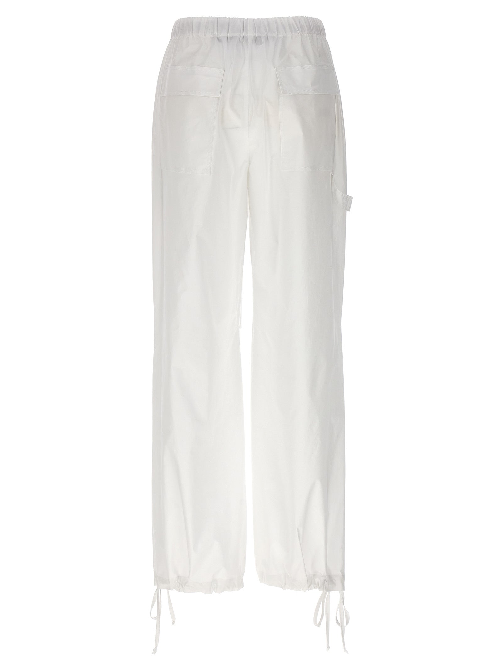 White Cotton Cargo Pants
