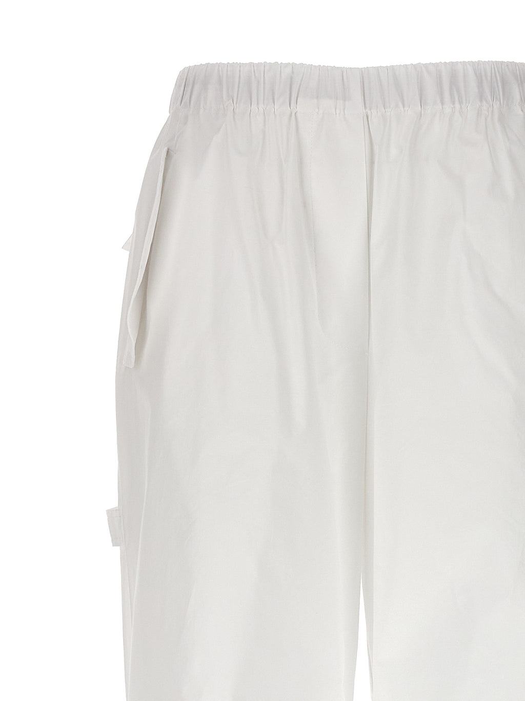 White Cotton Cargo Pants