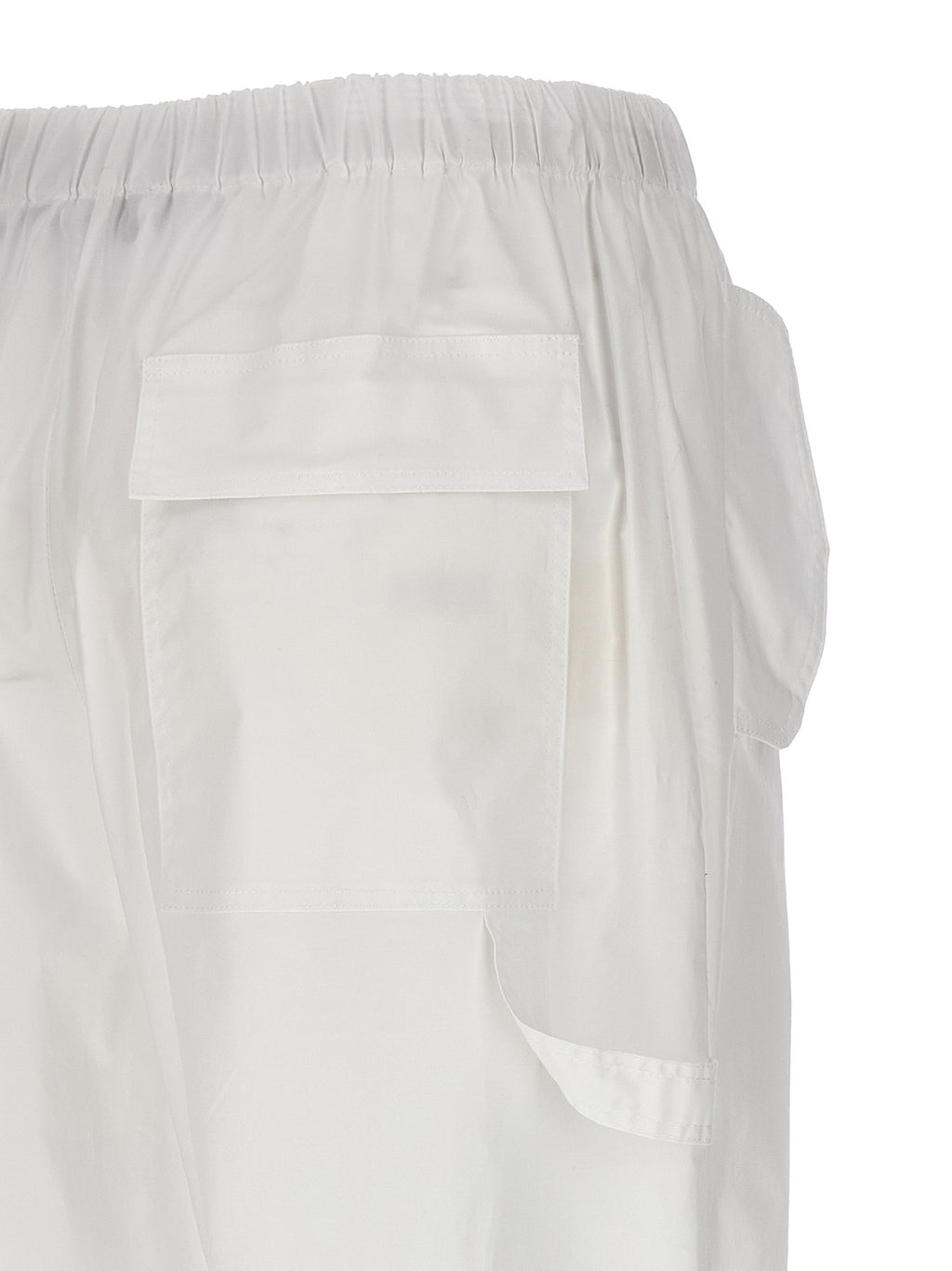 White Cotton Cargo Pants