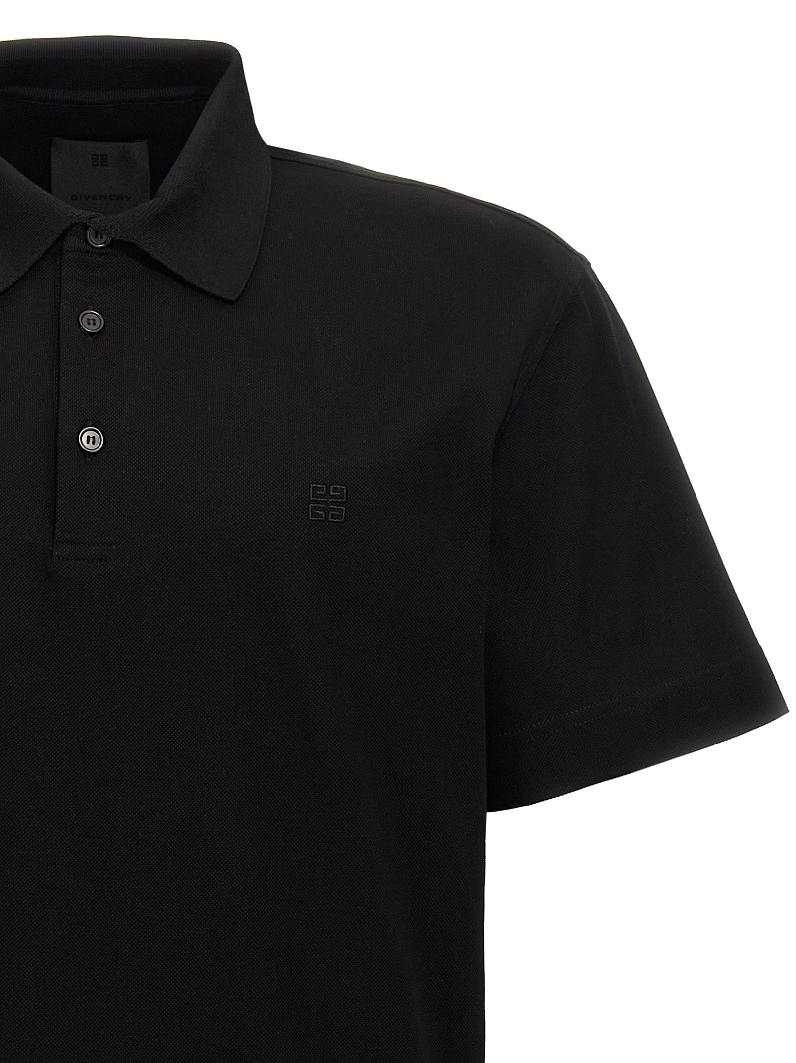 Black Cotton Polo Shirt