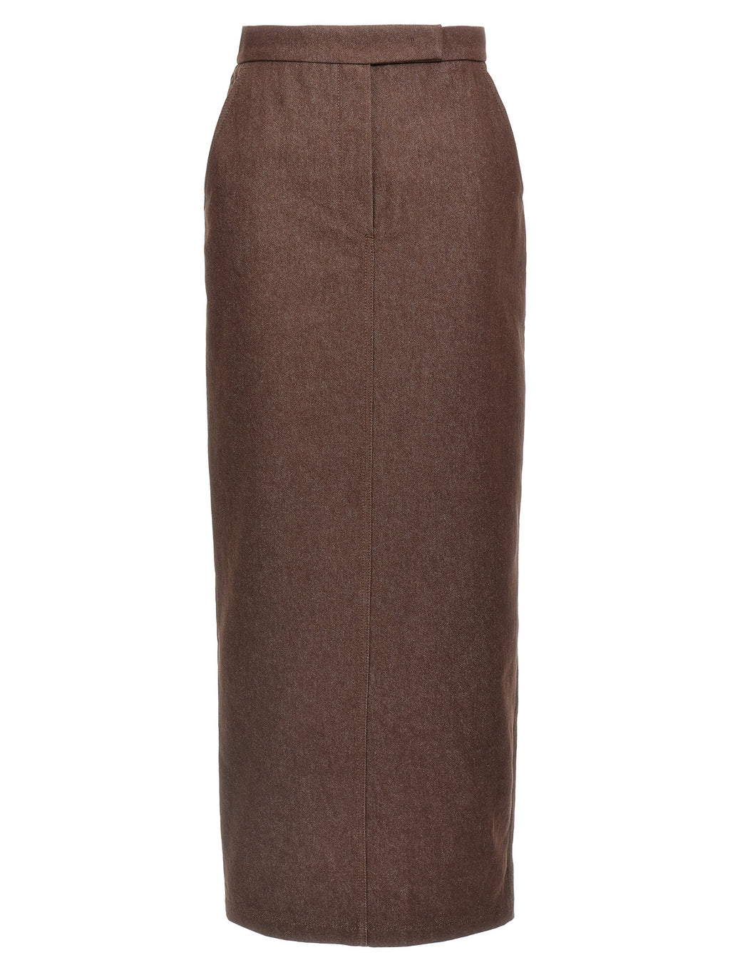Brown Cotton Mini Skirt