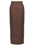 Brown Cotton Mini Skirt