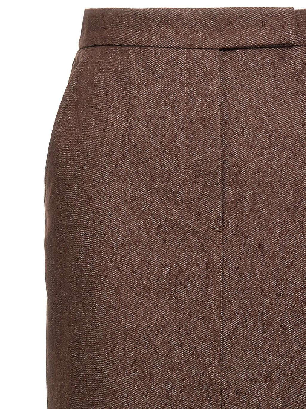 Brown Cotton Mini Skirt