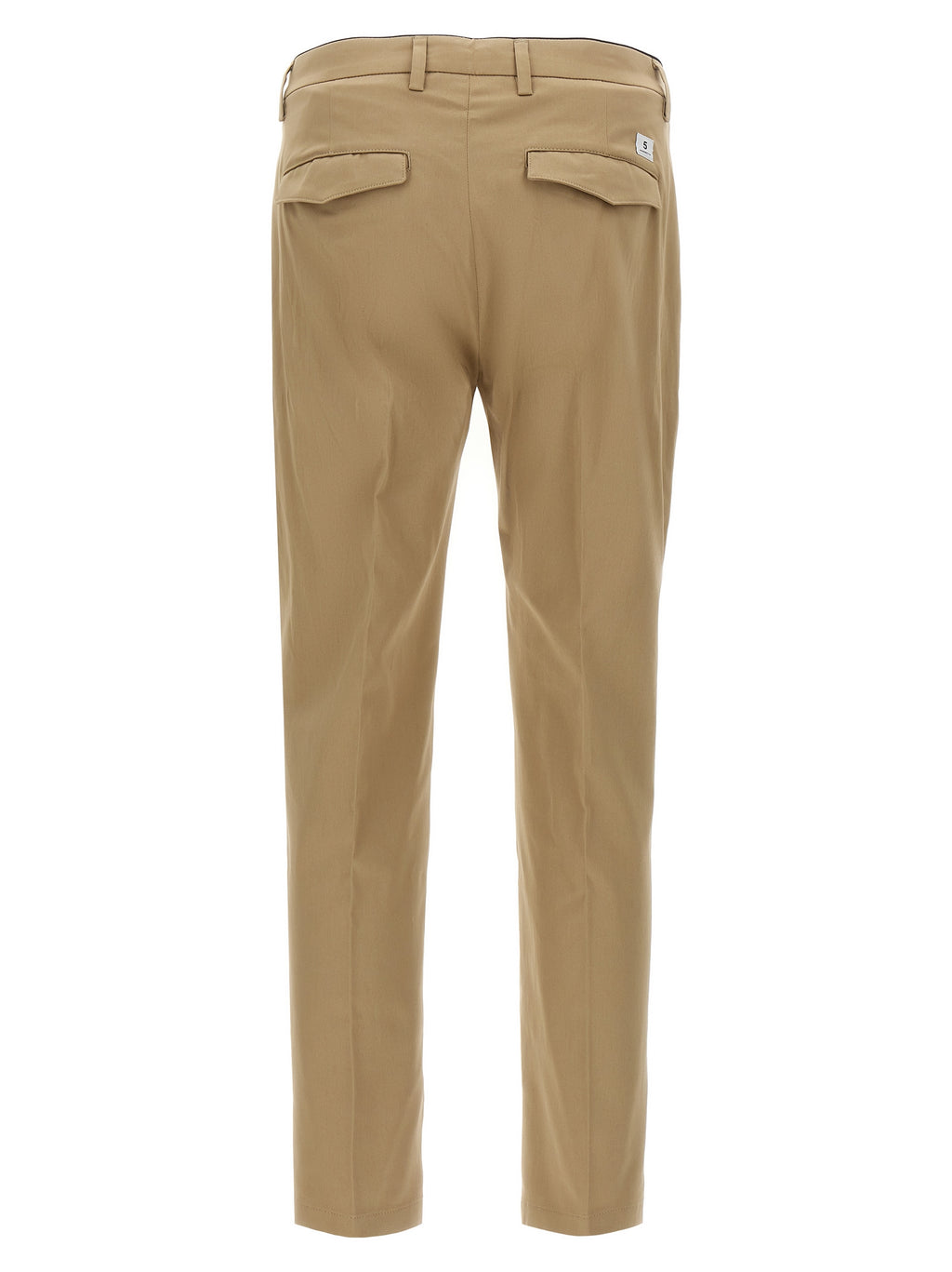 Beige Cotton Cropped Pants