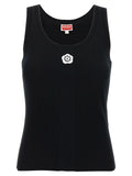 Black Viscose Sleeveles T-Shirt