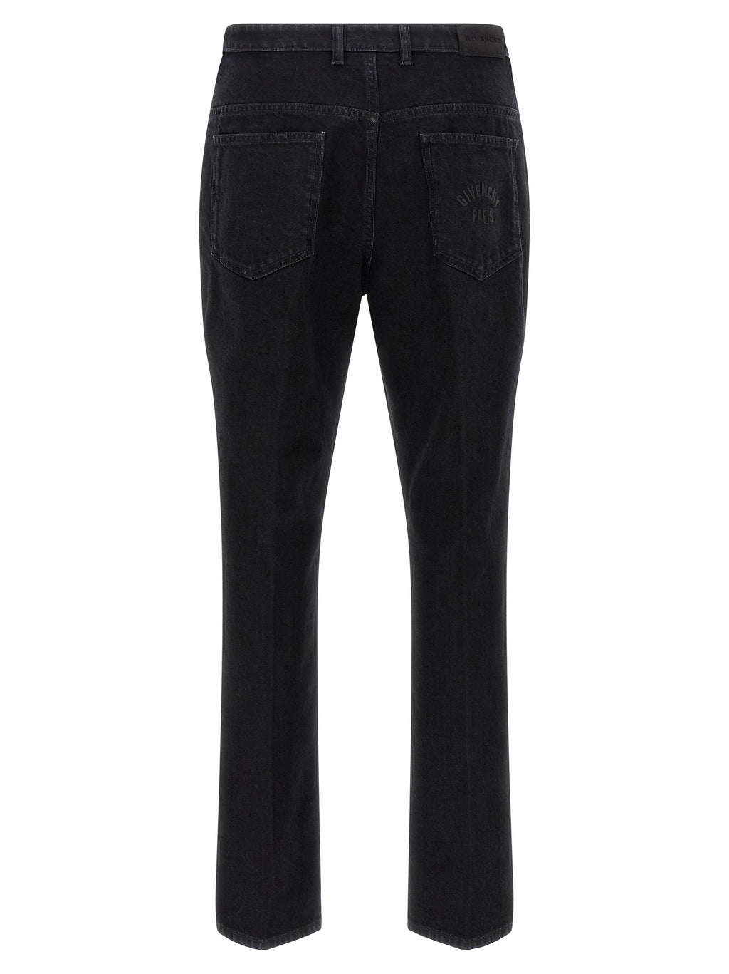 Black Cotton Straight-Leg Jeans