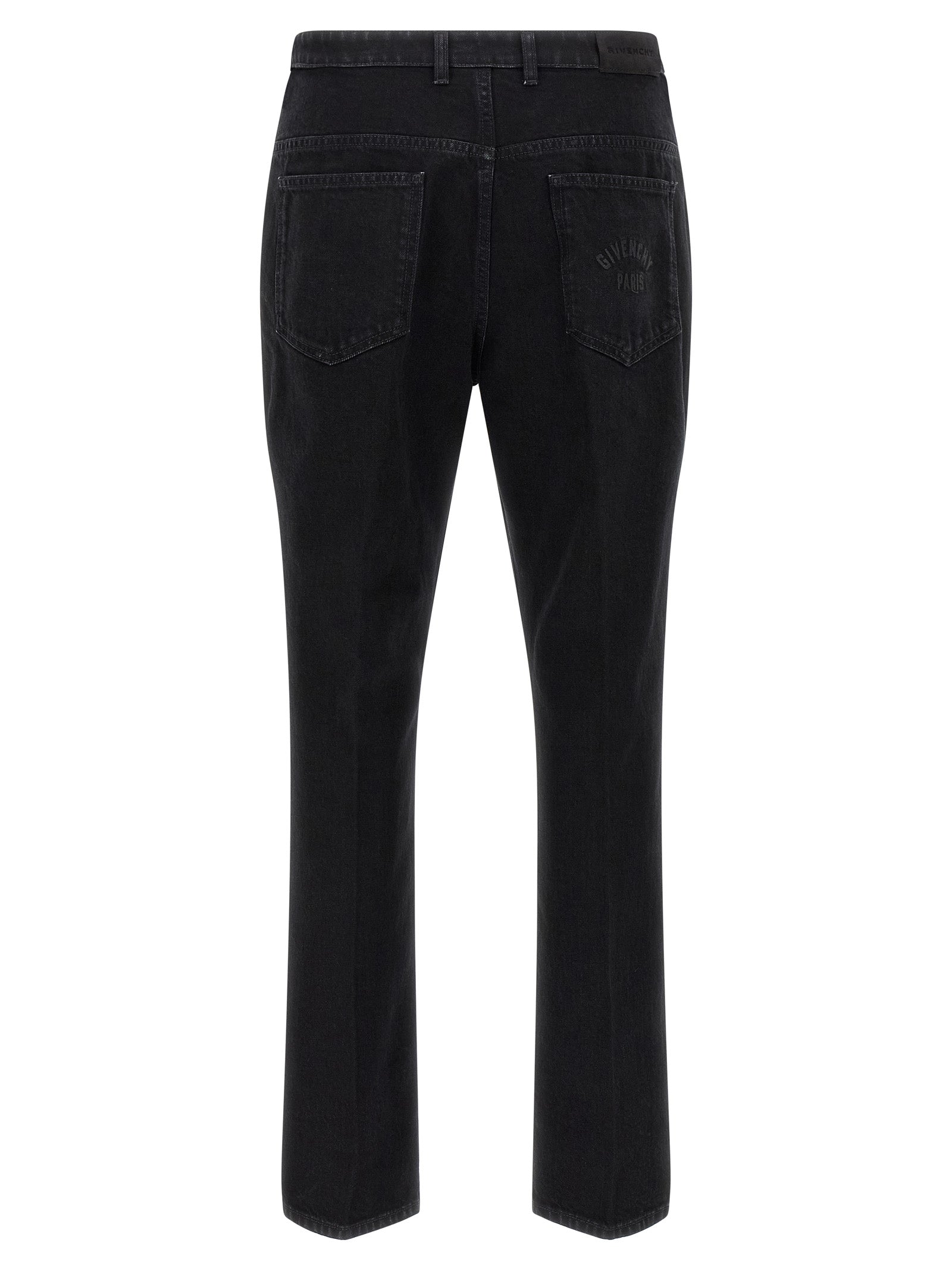 Black Cotton Straight-Leg Jeans
