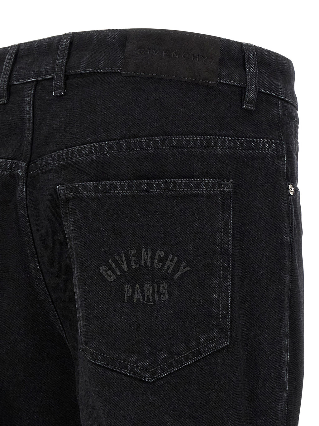 Black Cotton Straight-Leg Jeans