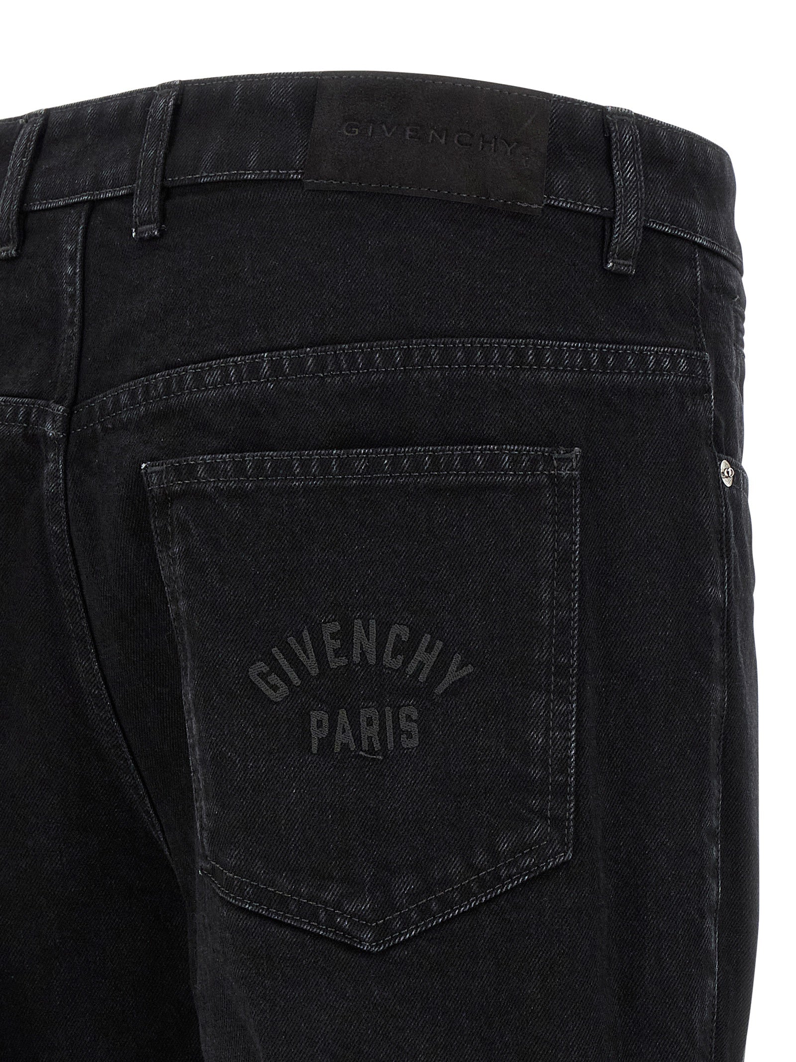 Black Cotton Straight-Leg Jeans
