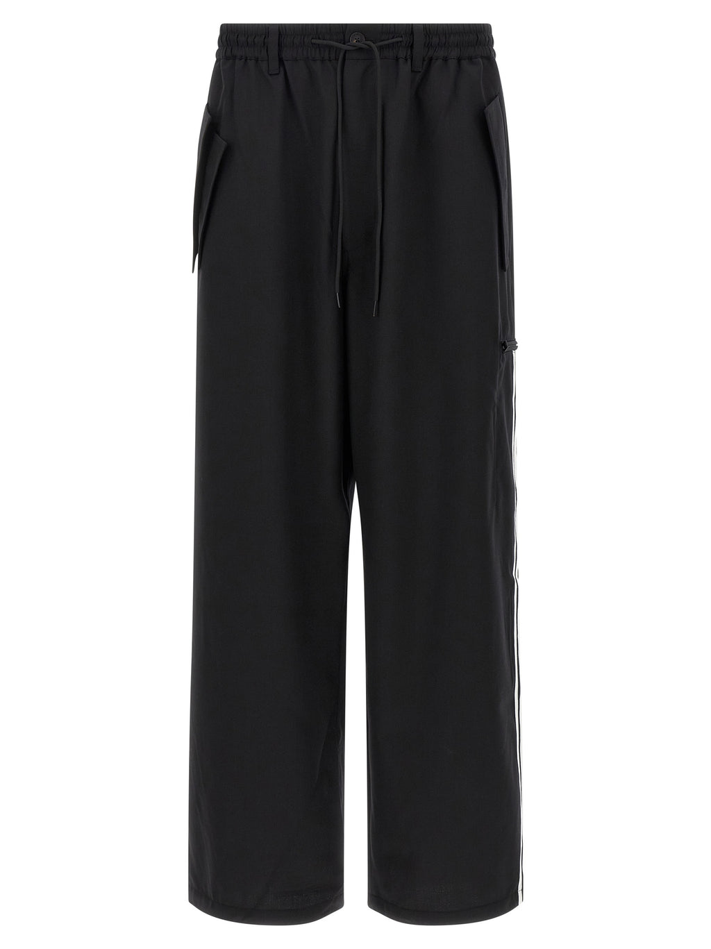 Black Polyester Casual Pants