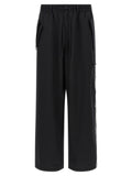 Black Polyester Casual Pants