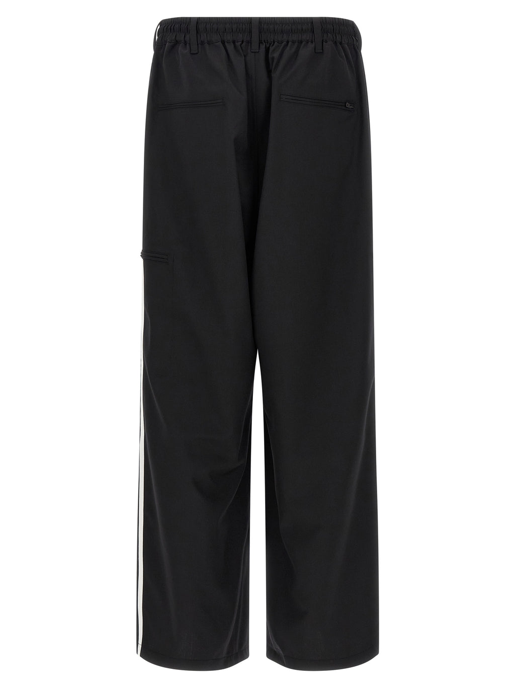 Black Polyester Casual Pants