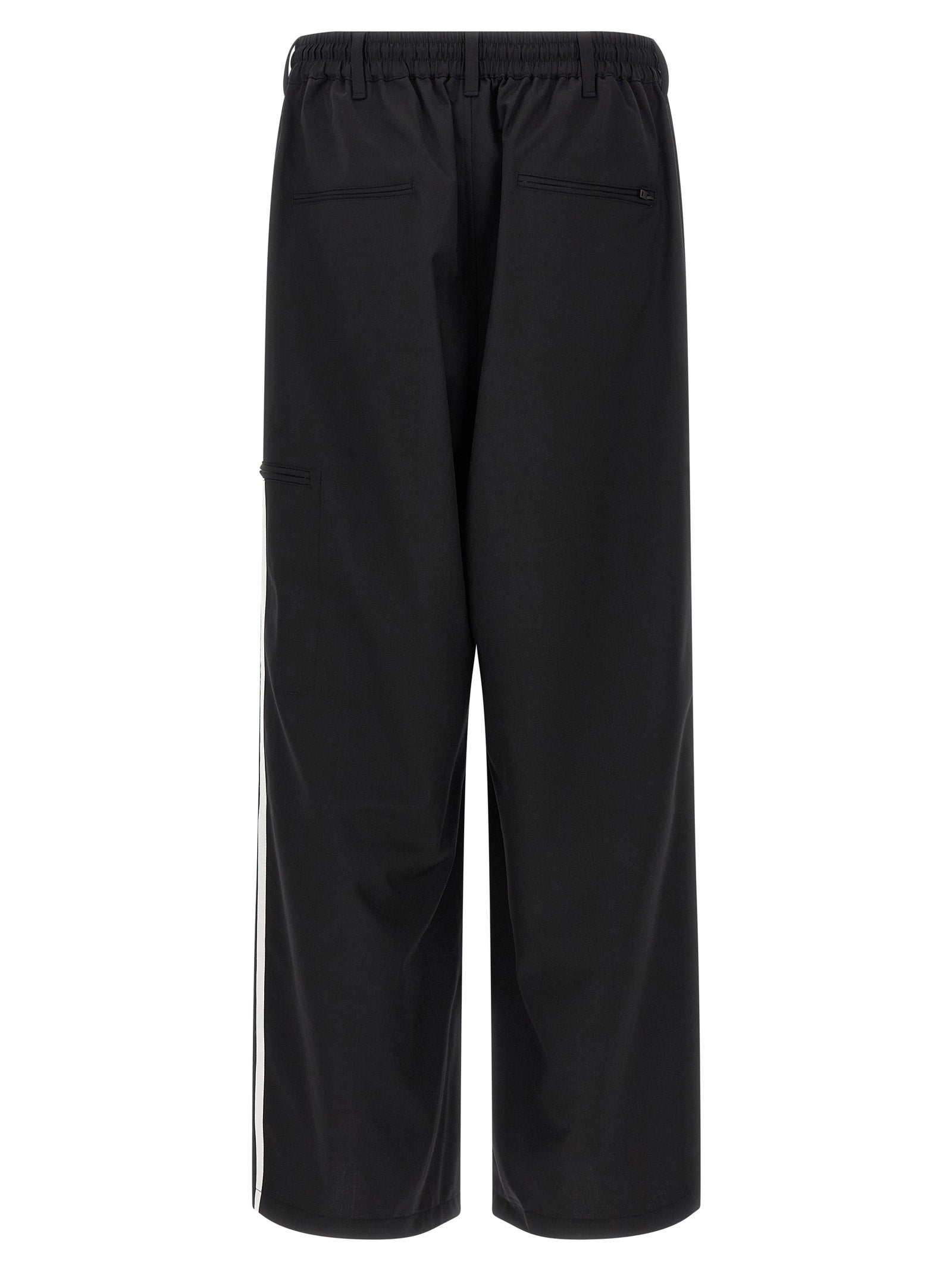 Black Polyester Casual Pants