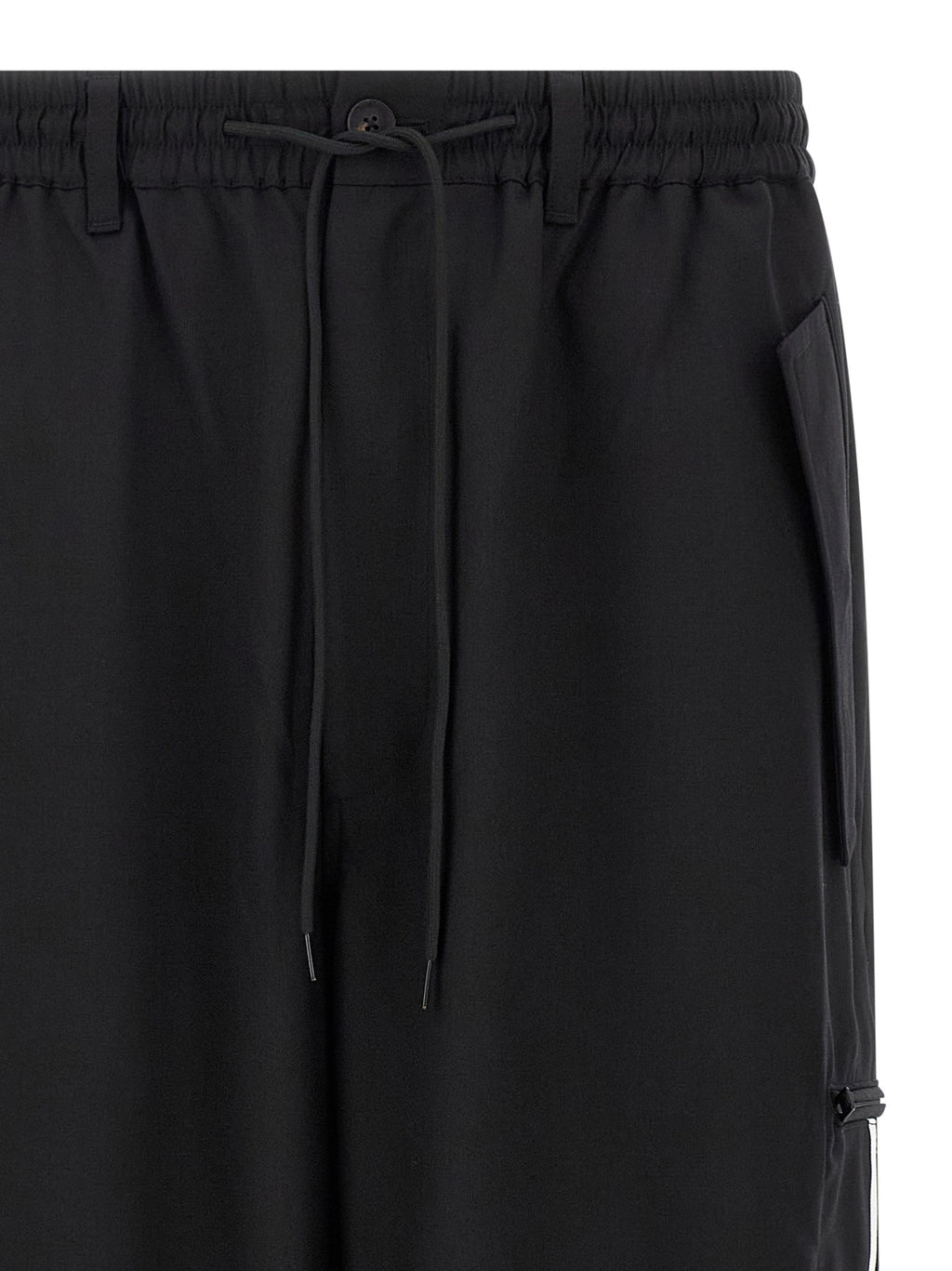 Black Polyester Casual Pants