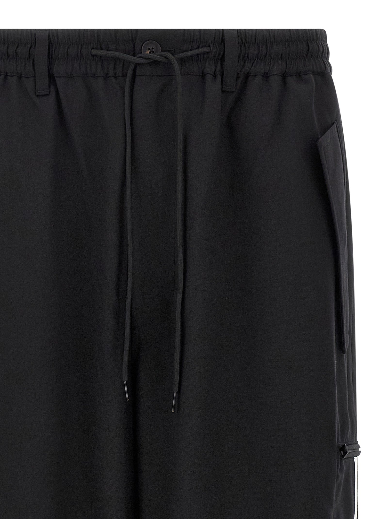 Black Polyester Casual Pants