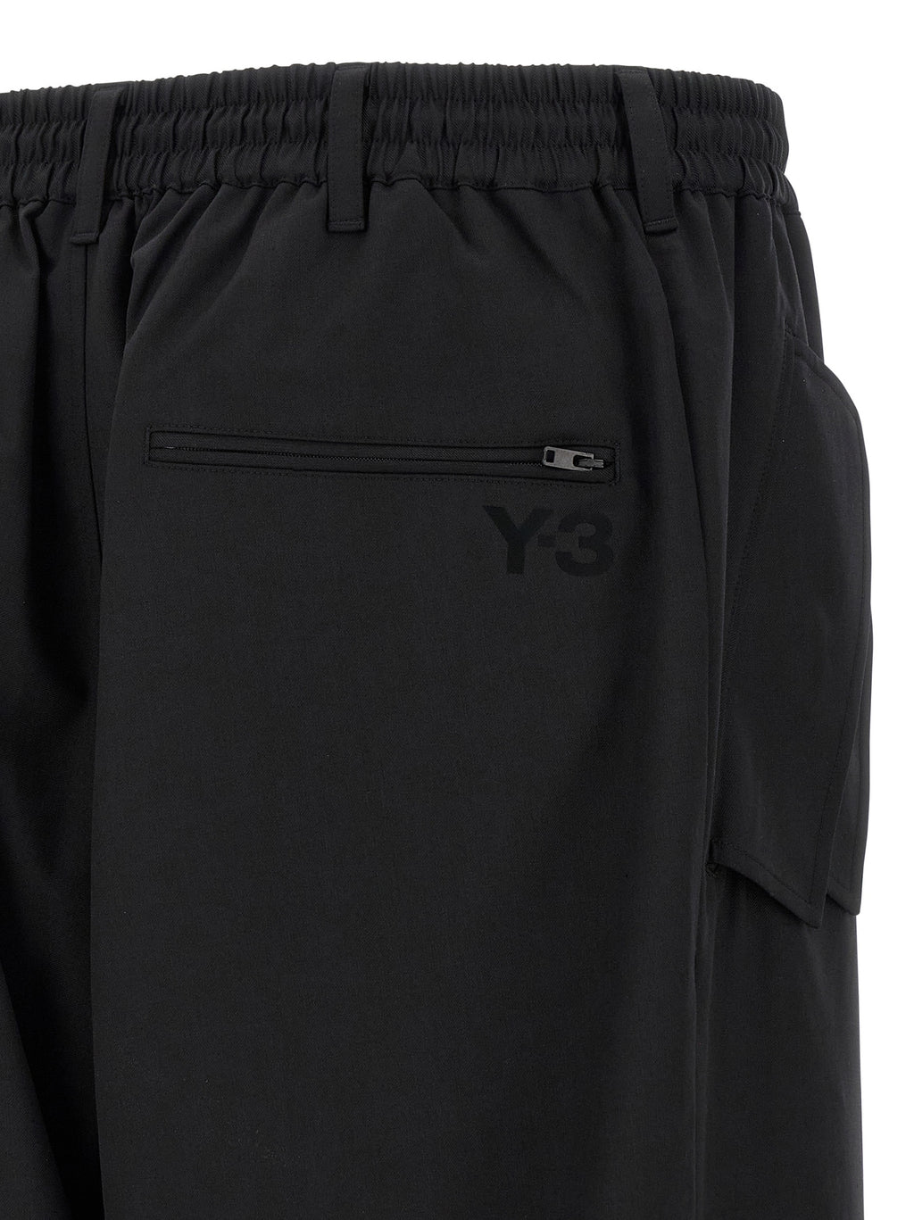Black Polyester Casual Pants