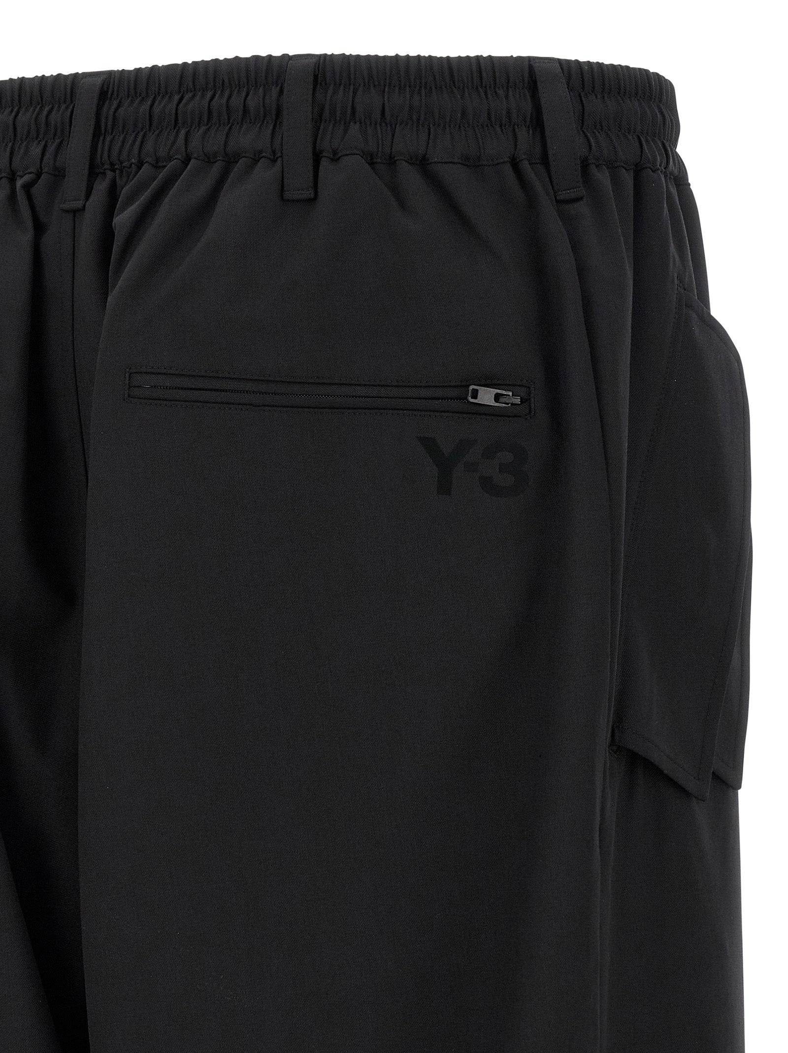 Black Polyester Casual Pants