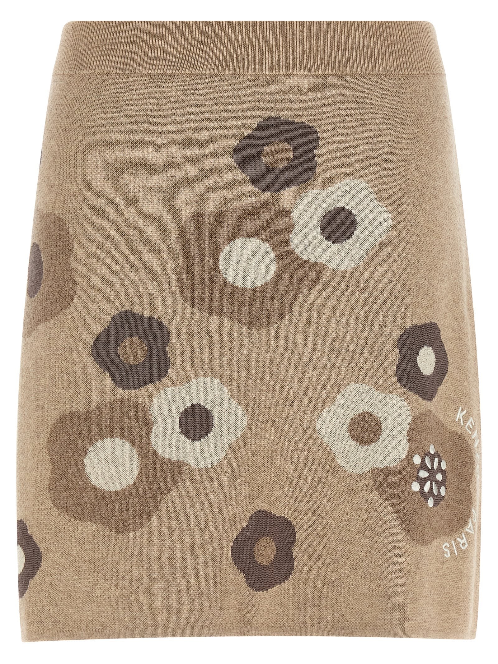 Beige Wool Long Skirt