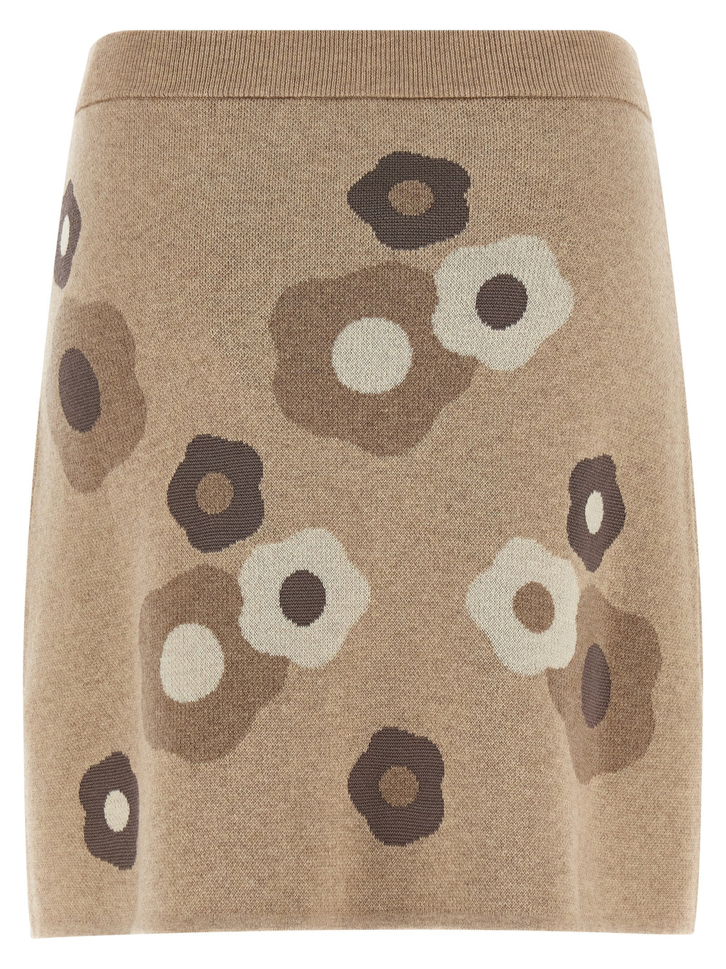 Beige Wool Long Skirt