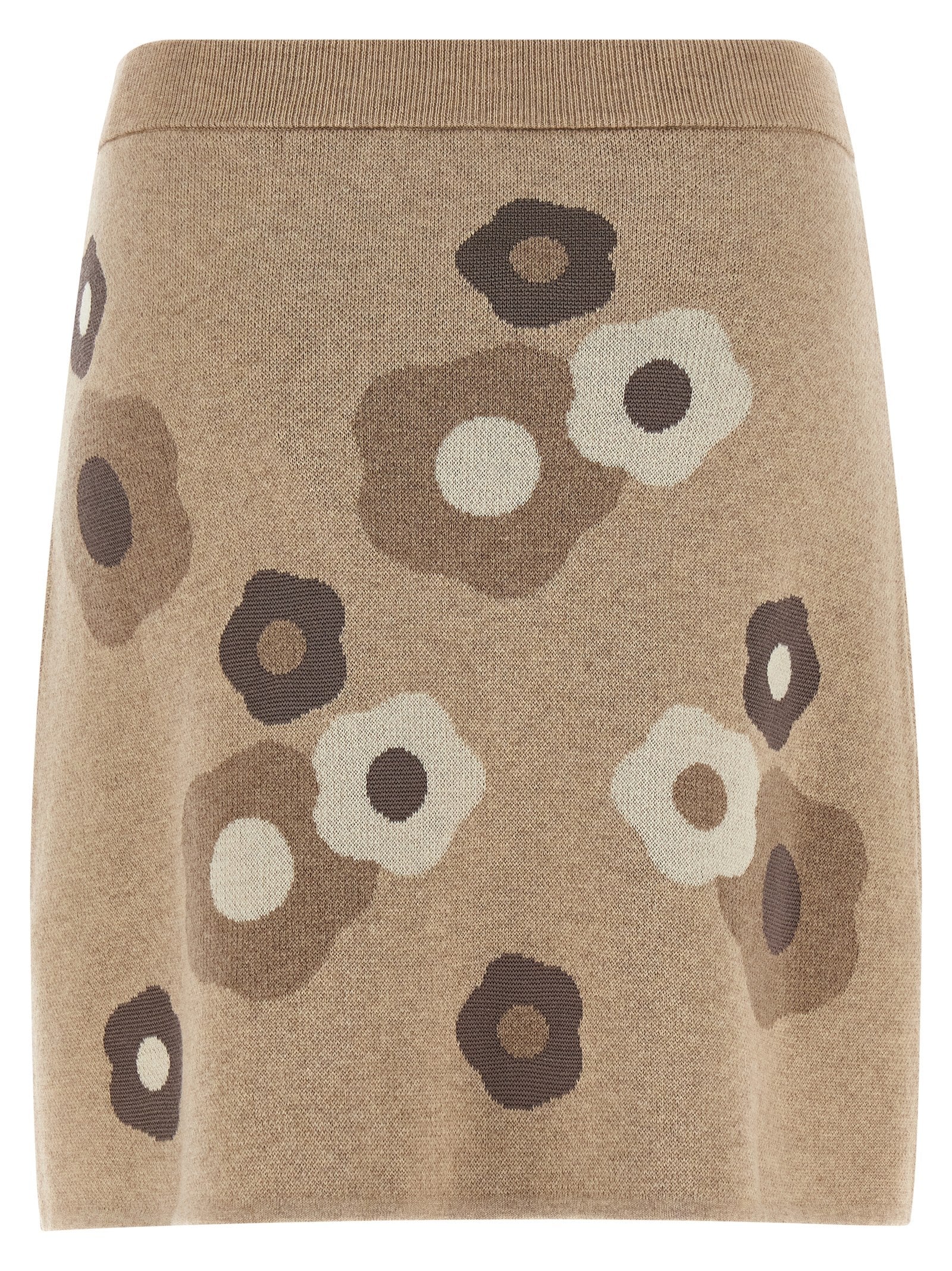 Beige Wool Long Skirt