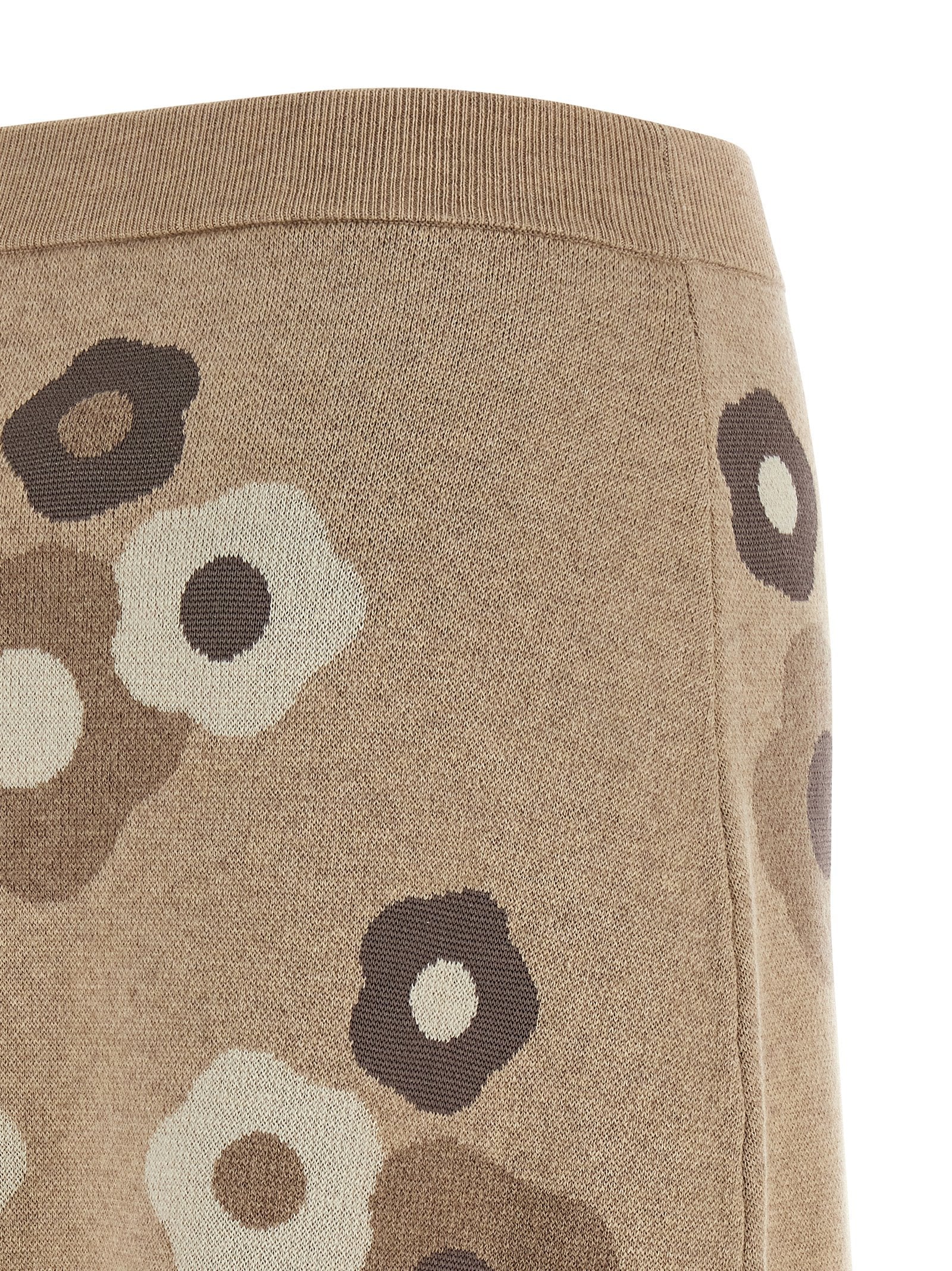 Beige Wool Long Skirt