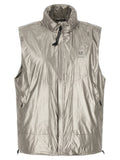 Silver Polyester Sleeveless Jacket