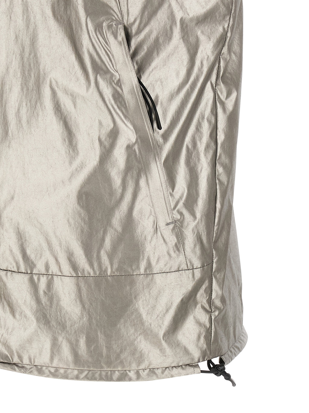 Silver Polyester Sleeveless Jacket
