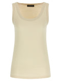Beige Cotton Tank Tops