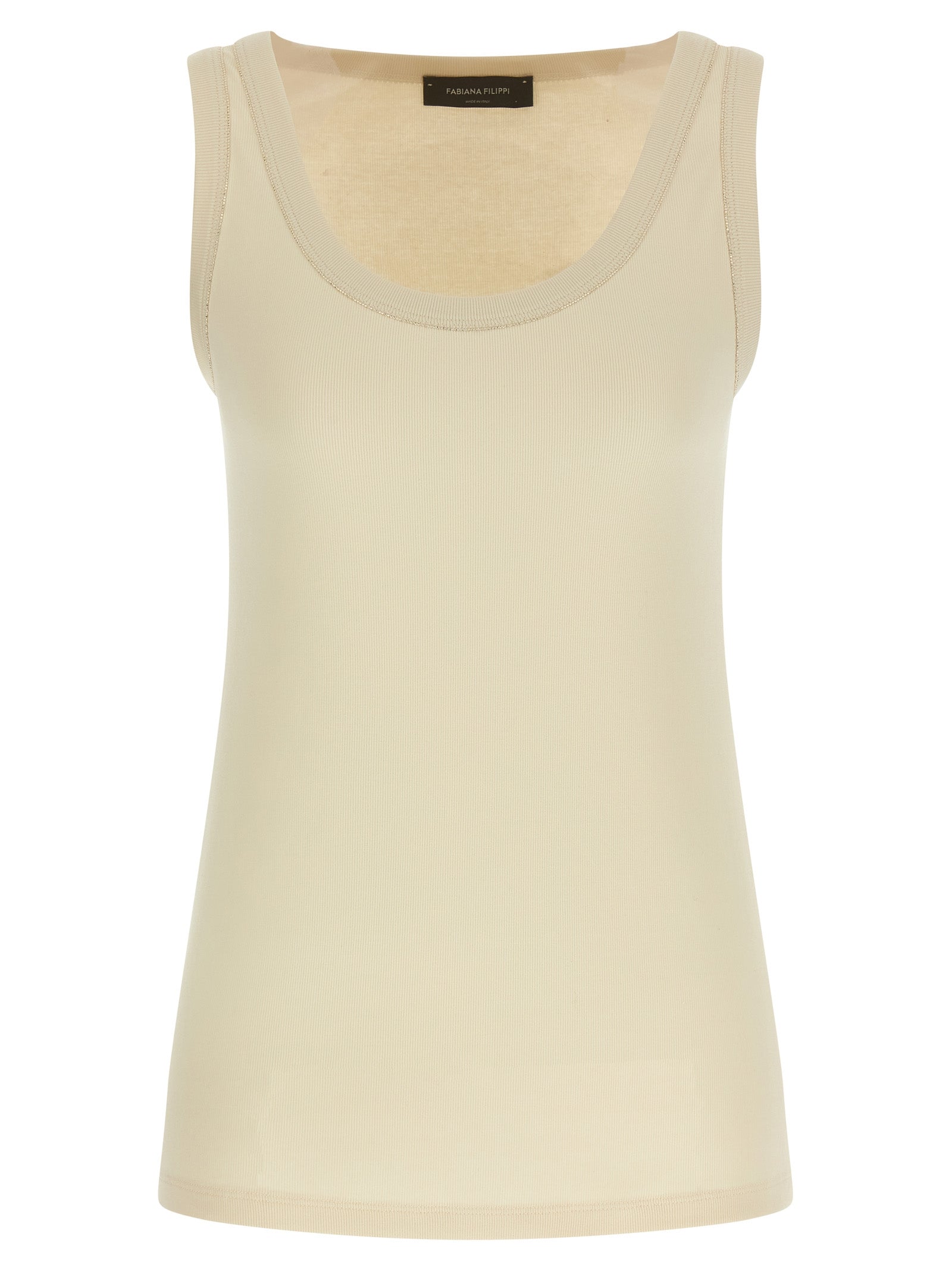 Beige Cotton Tank Tops
