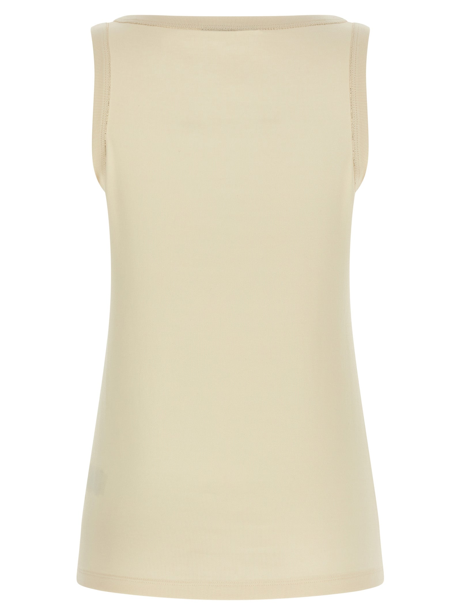 Beige Cotton Tank Tops