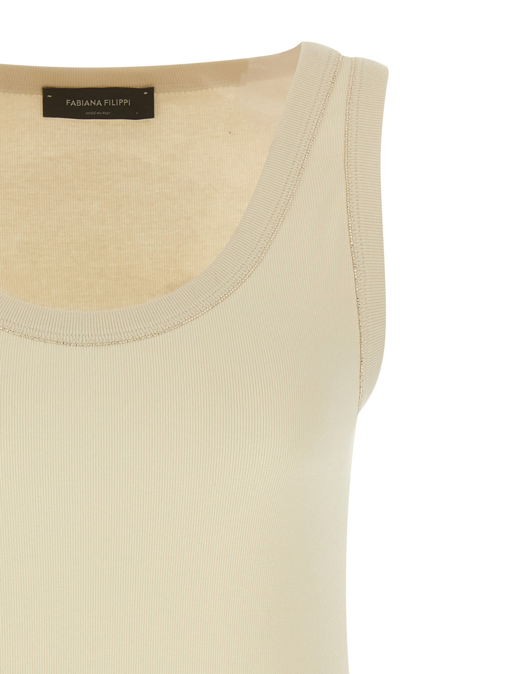 Beige Cotton Tank Tops