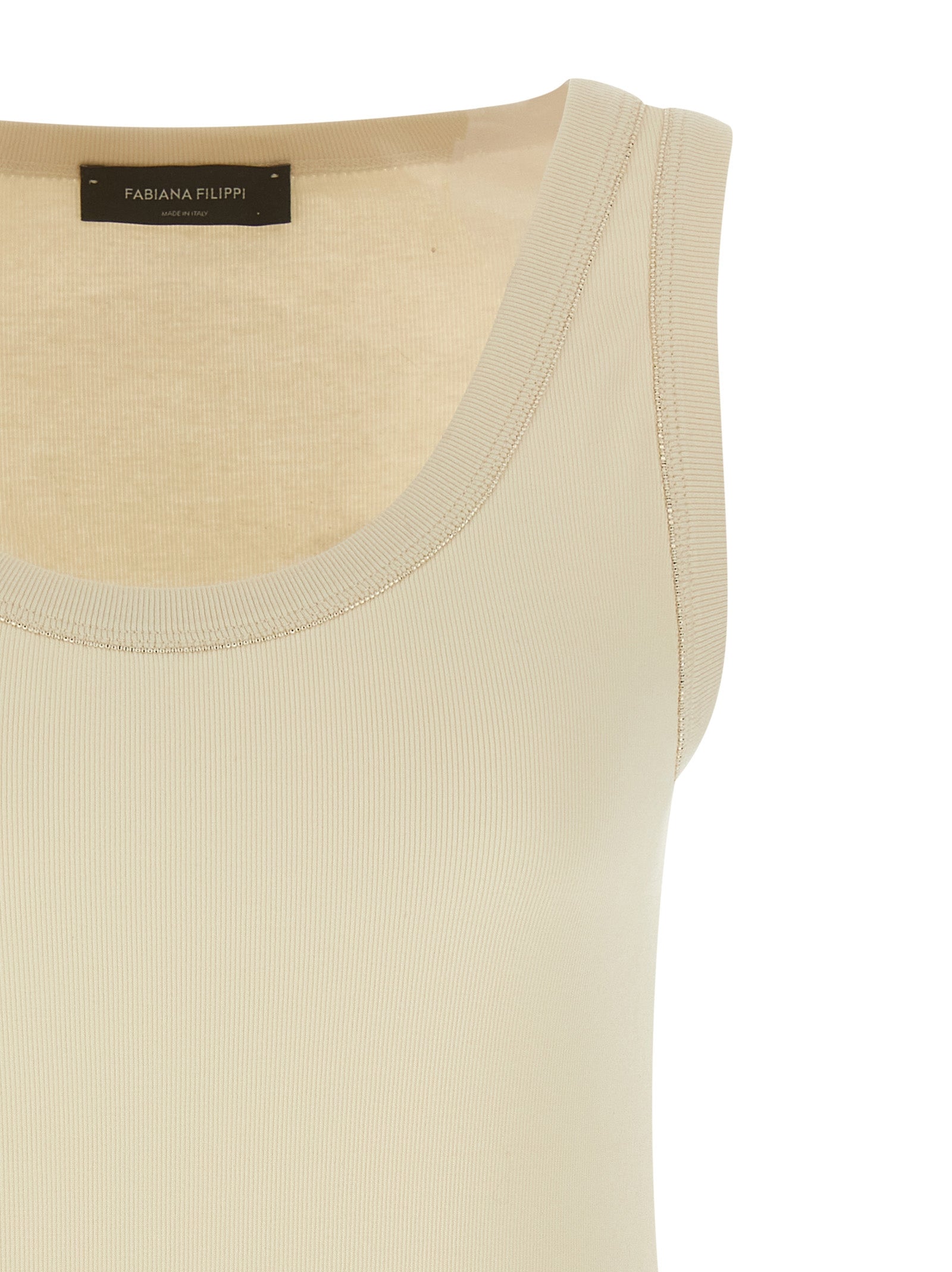 Beige Cotton Tank Tops