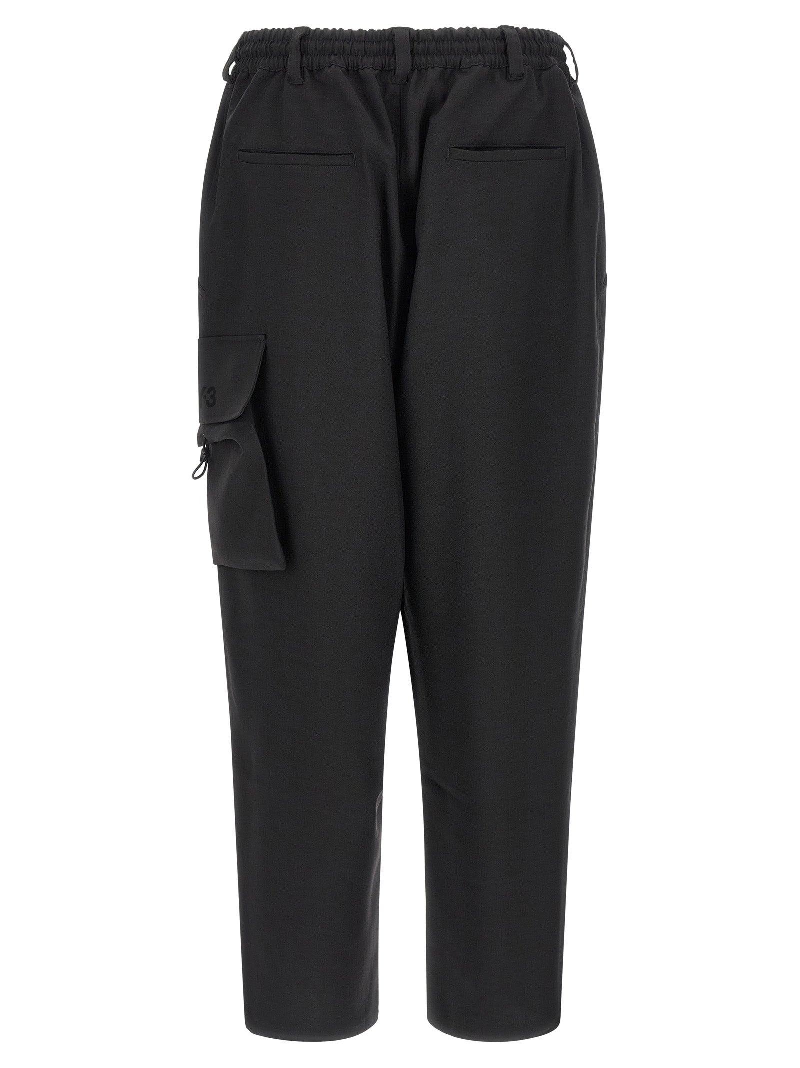 Black Polyester Cargo Pants