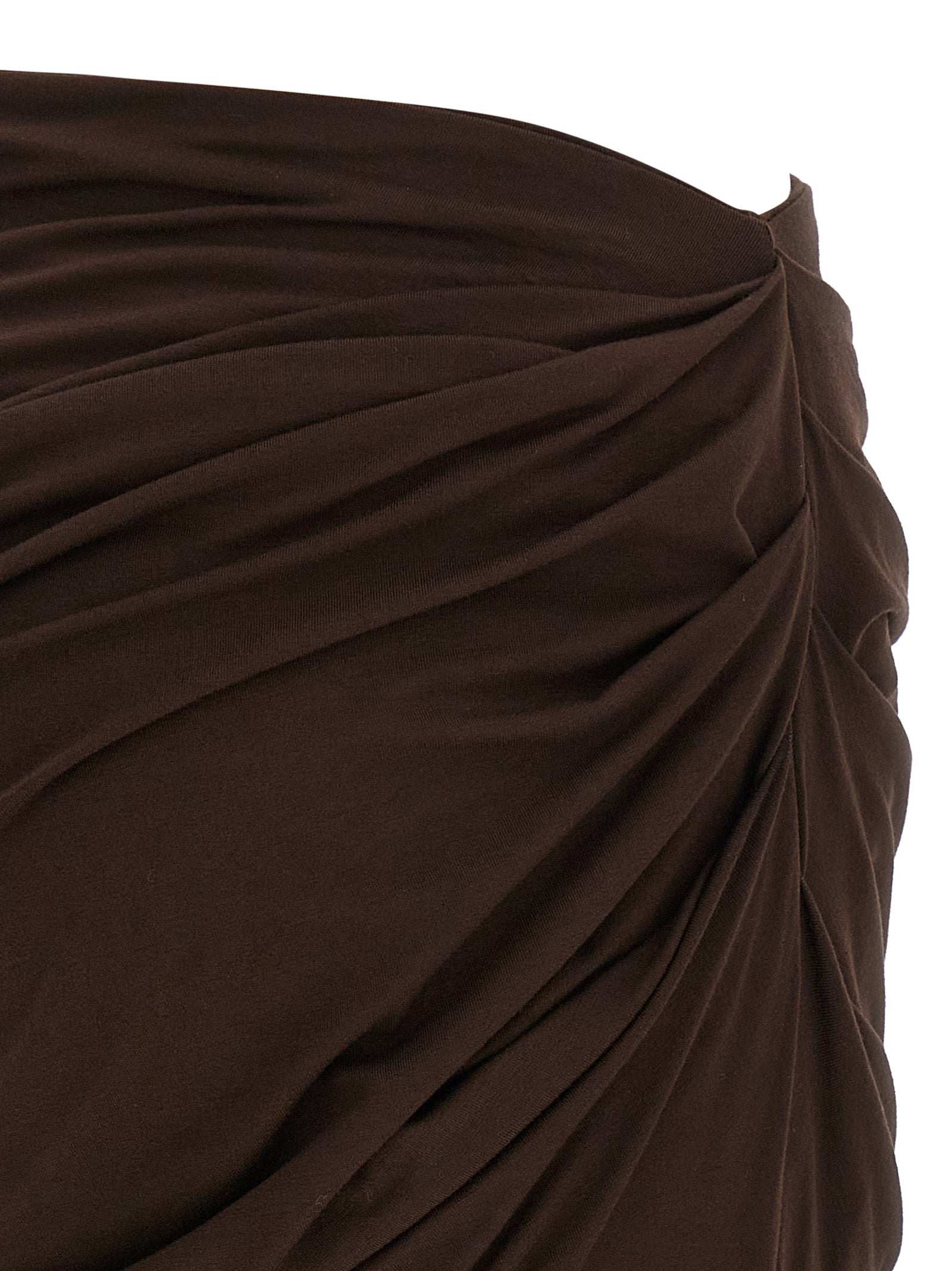 Brown Viscose Mini Skirt