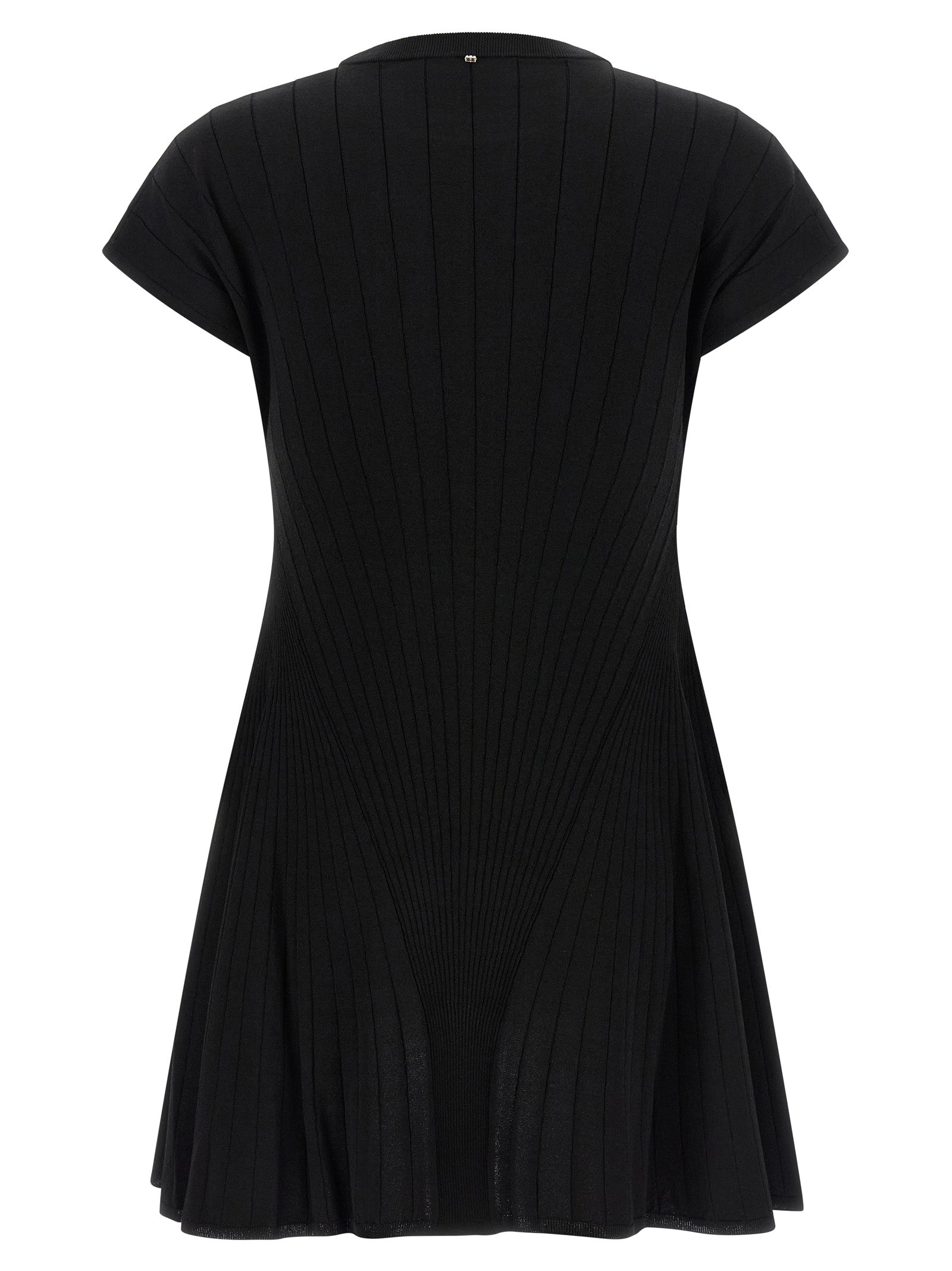 Black Viscose Short Dress