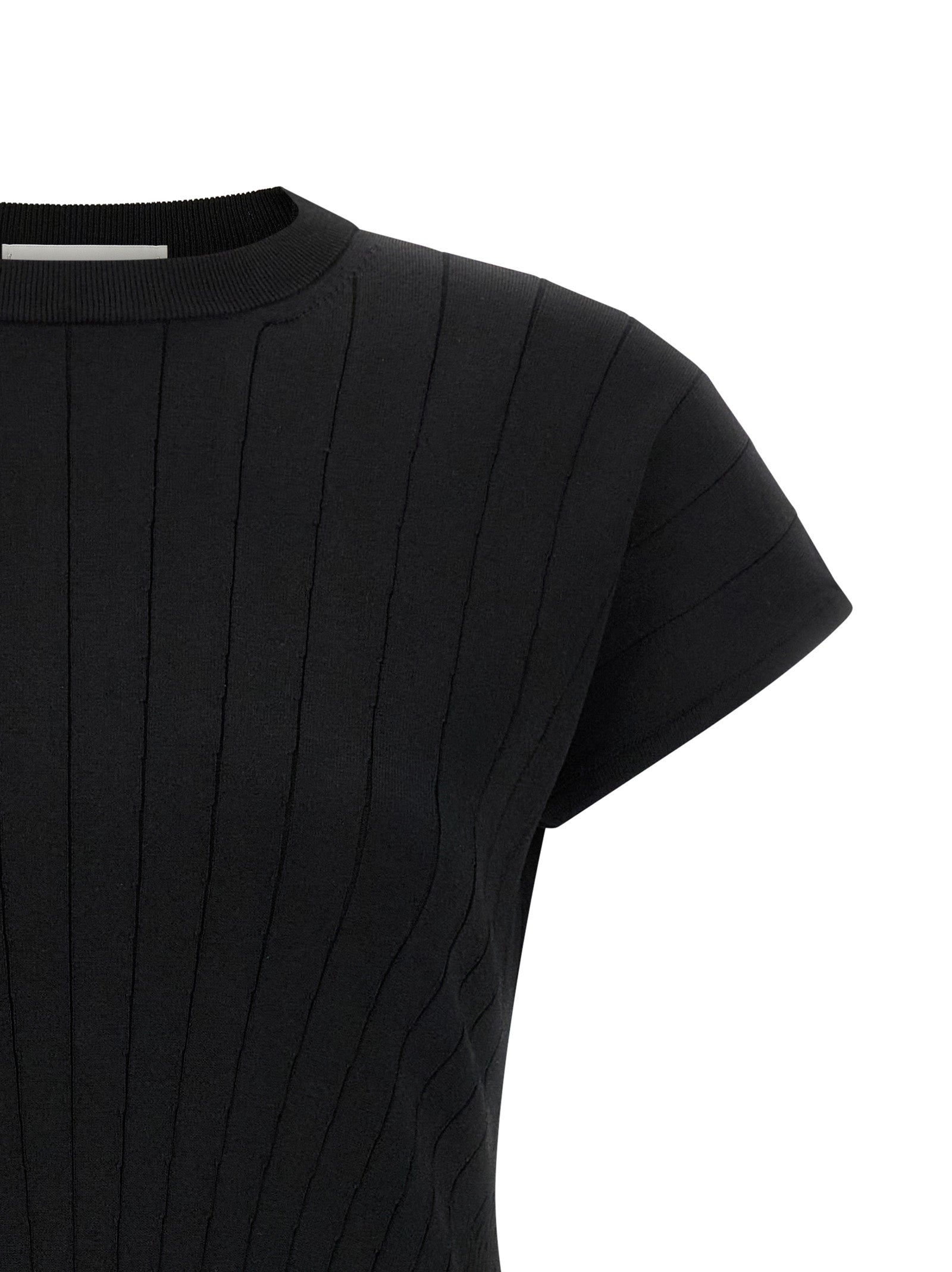 Black Viscose Short Dress