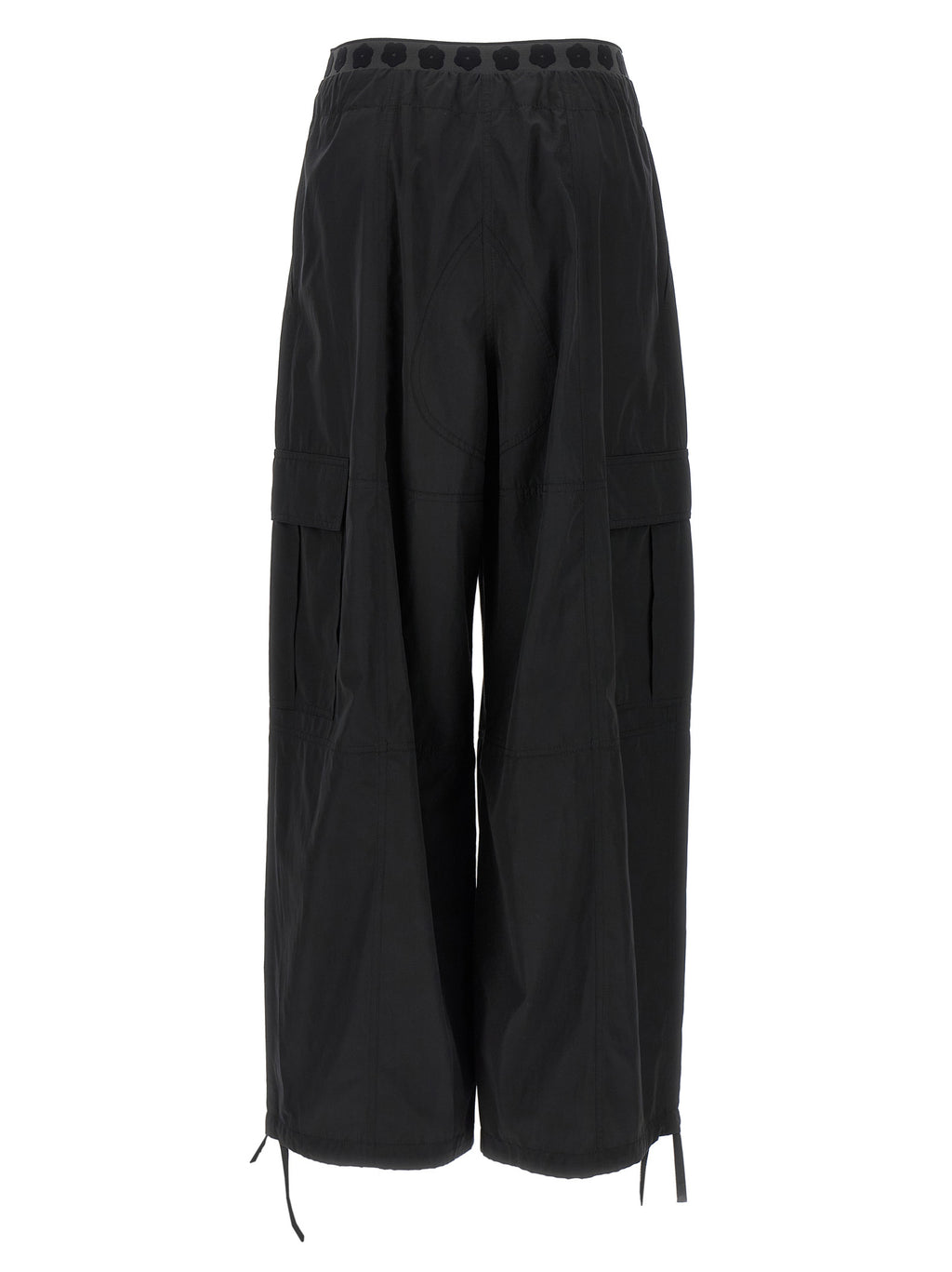 Black Polyester Cargo Pants