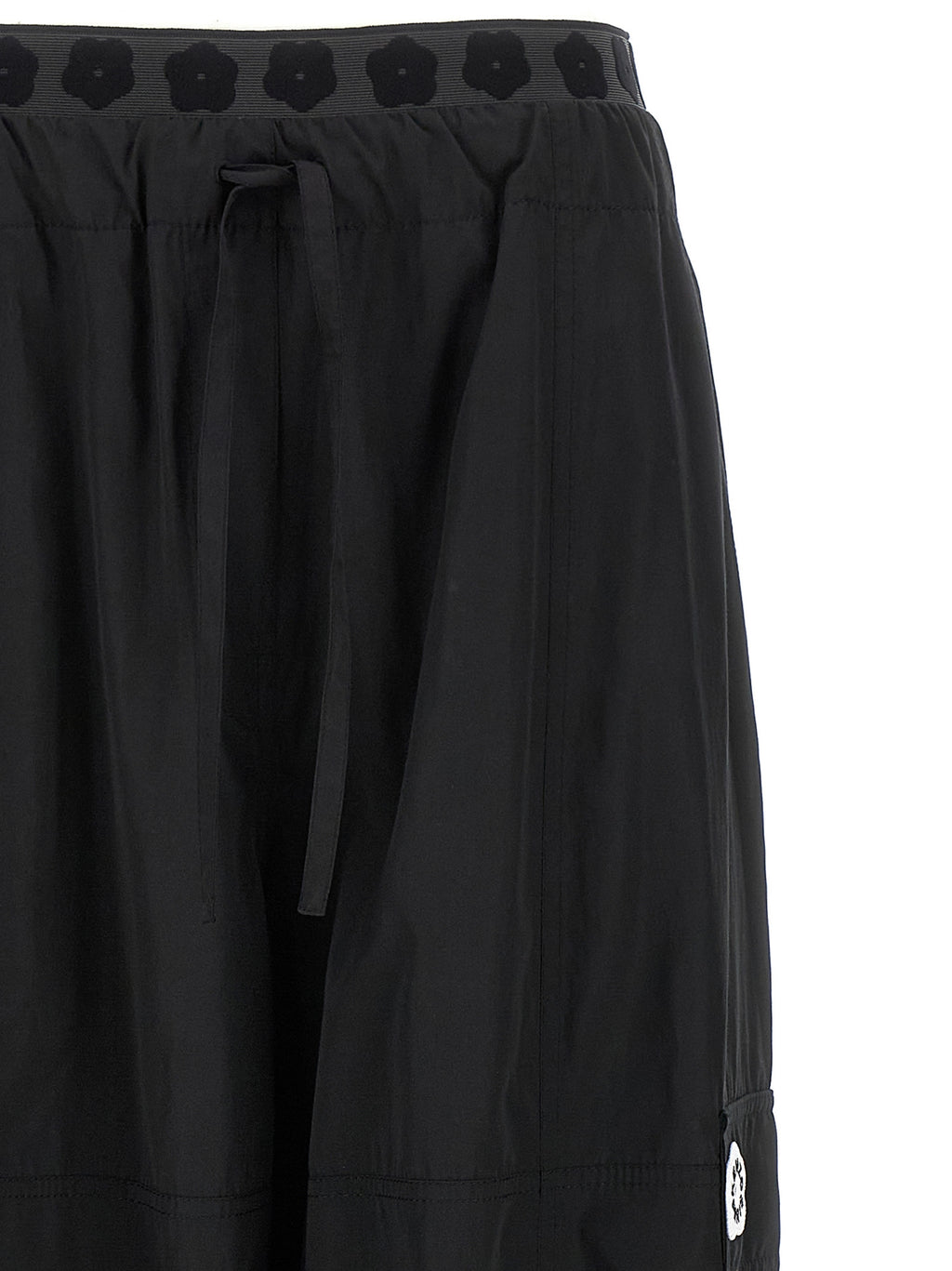 Black Polyester Cargo Pants