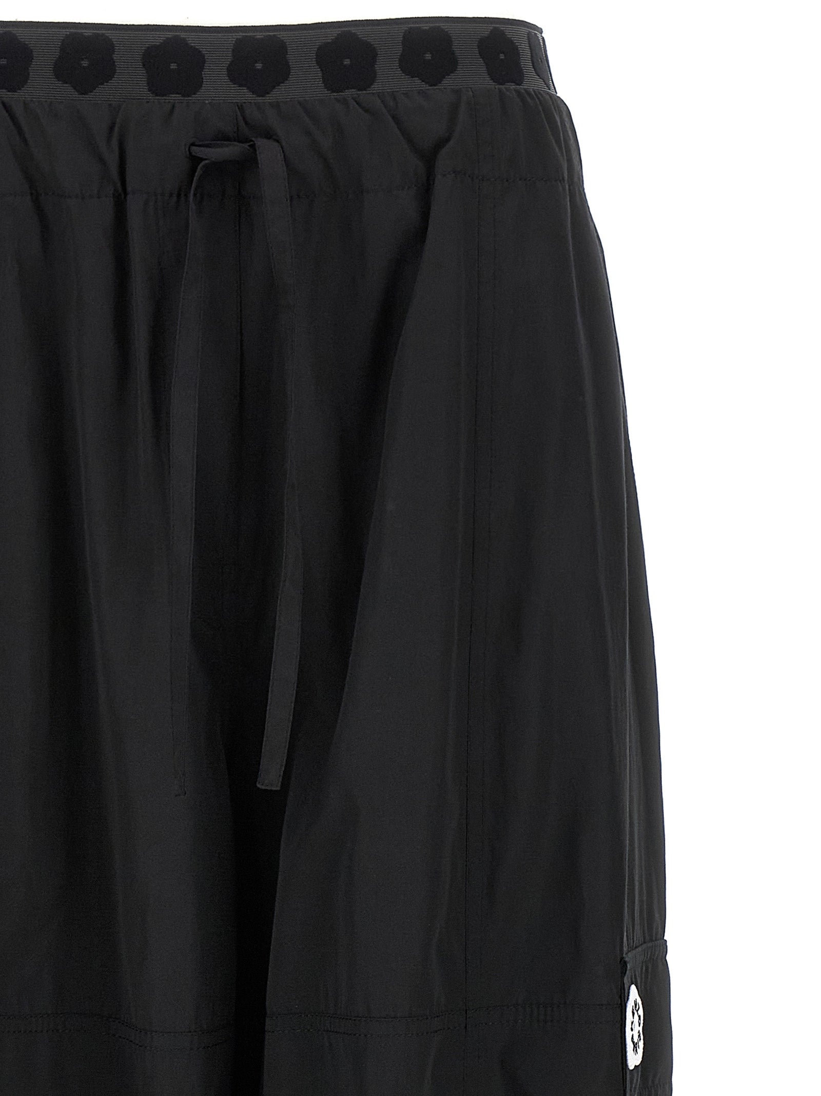 Black Polyester Cargo Pants